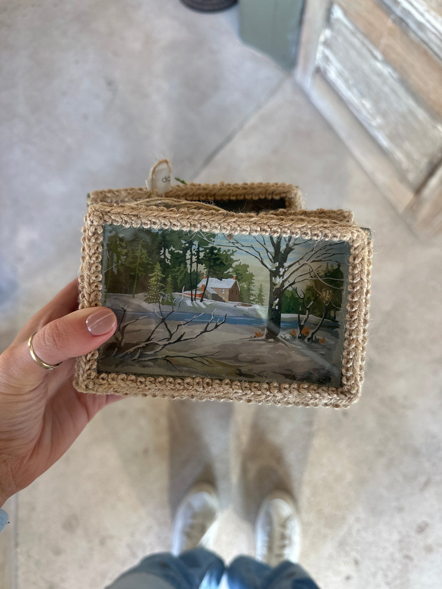 snow scene ornament