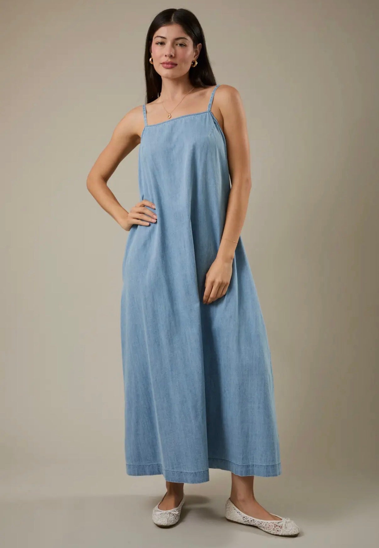 denim maxi dress