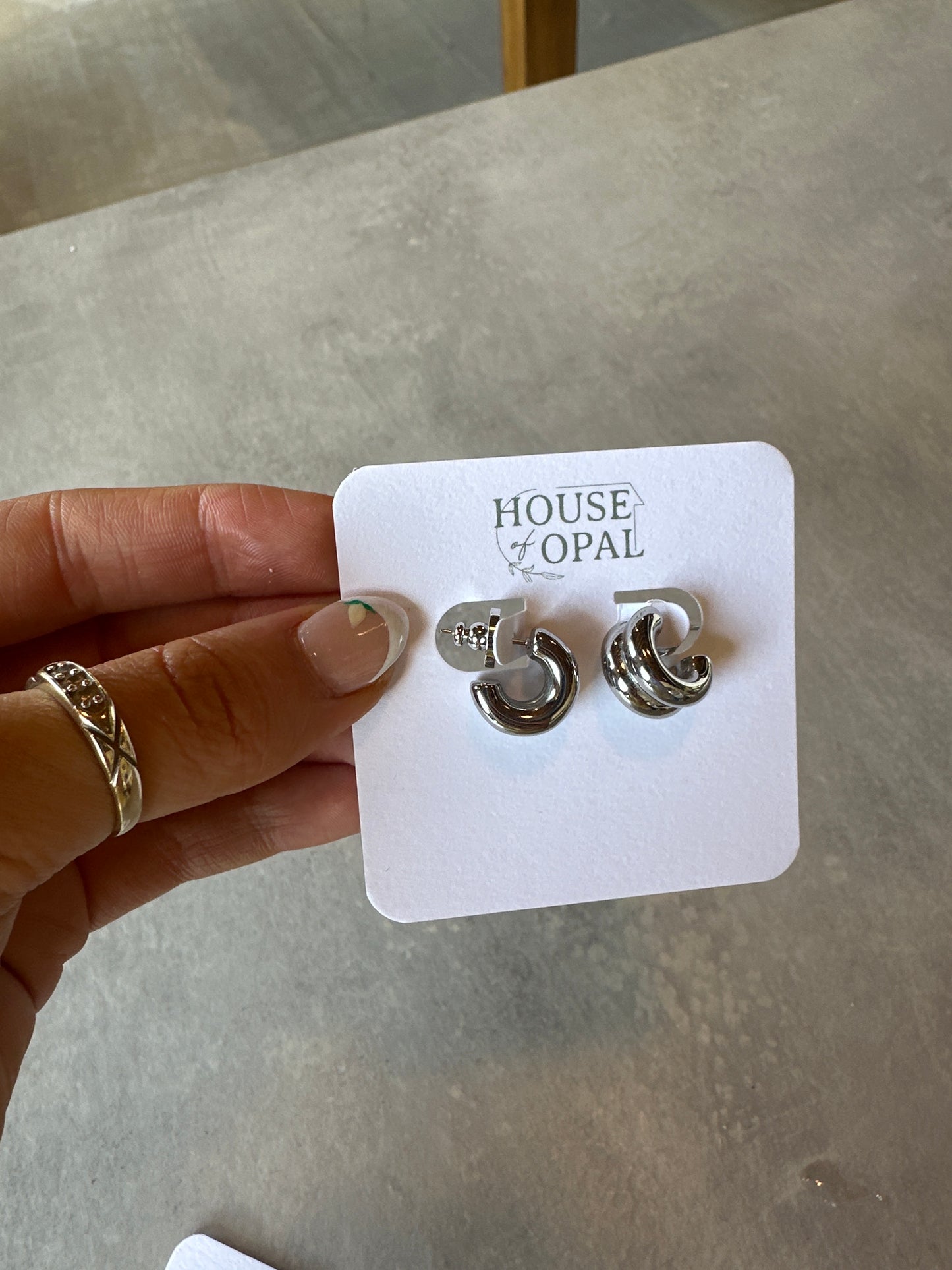 double silver hoops