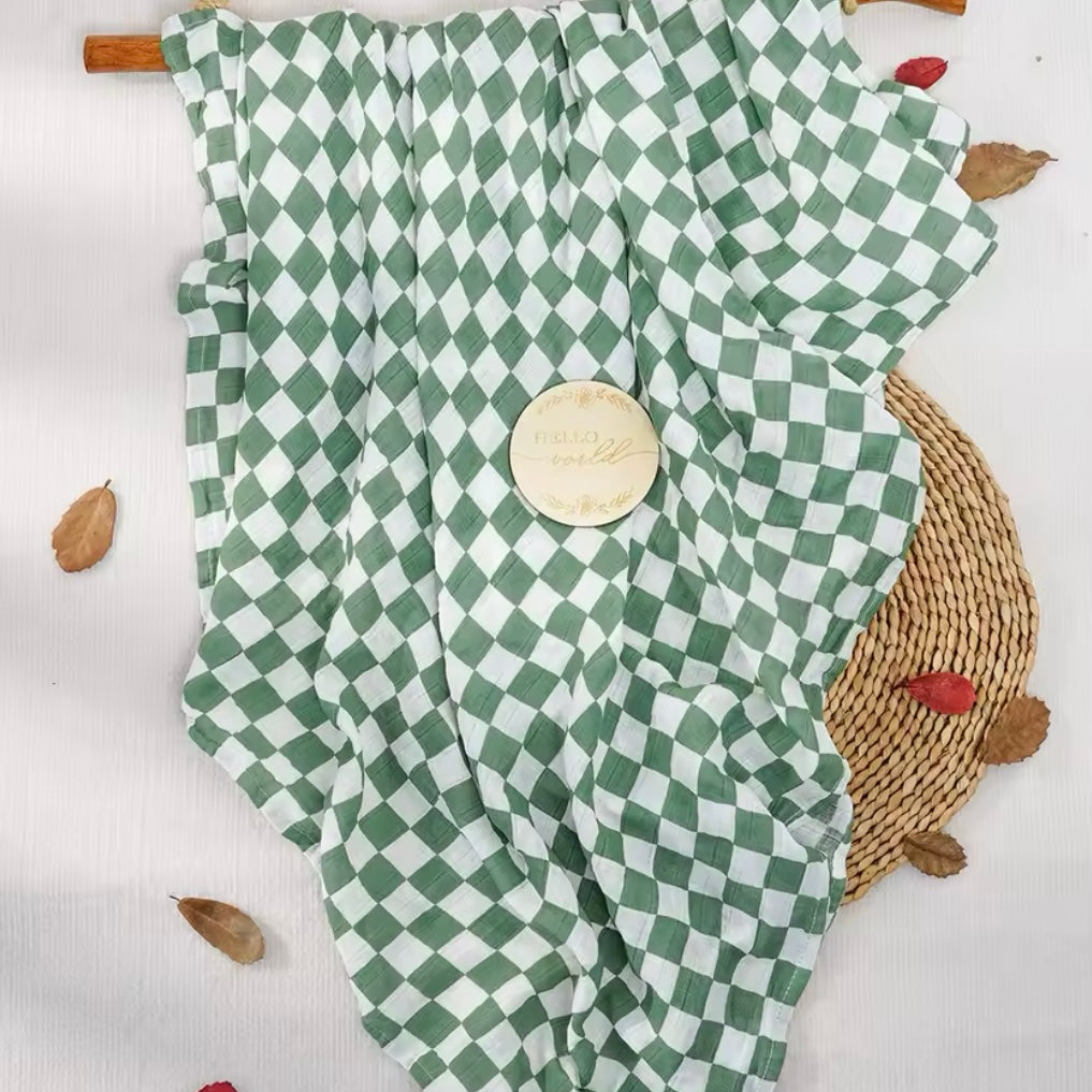Green Check Swaddle