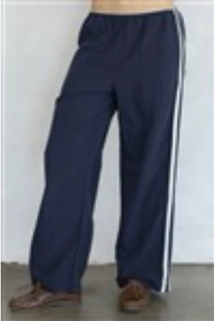 navy track pants