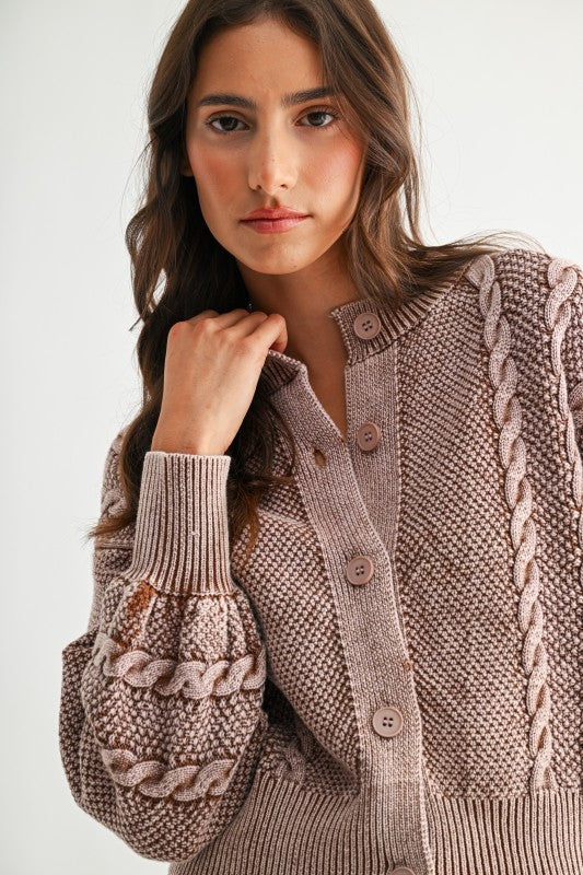 brown waffle sweater
