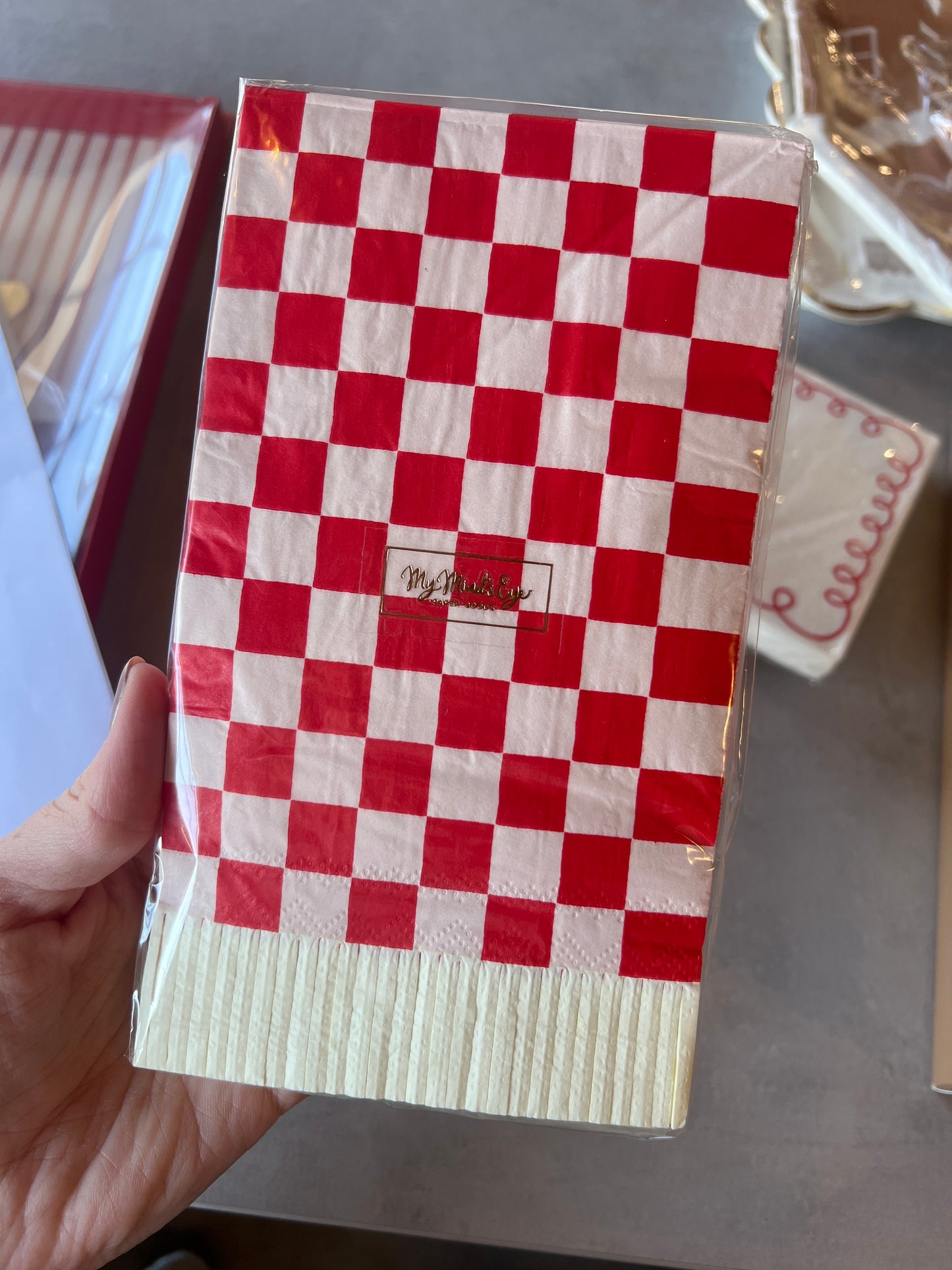 Checkered Fringe Napkins