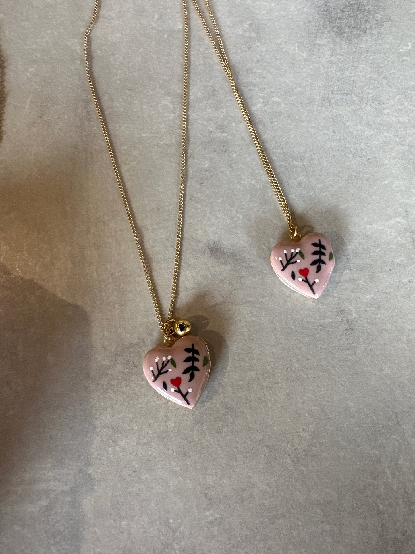 floral heart locket