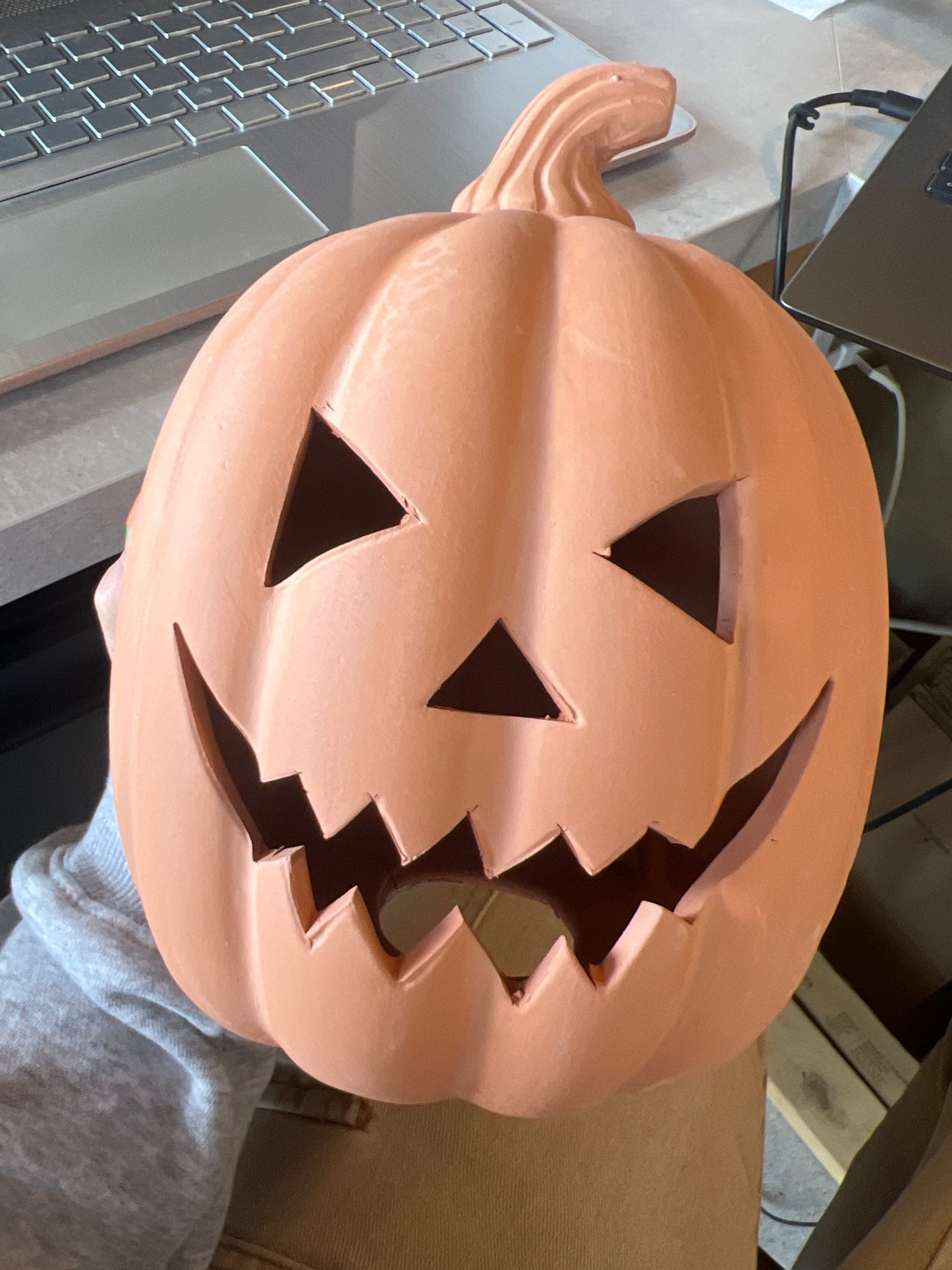 Short Terra Cotta Pumpkin