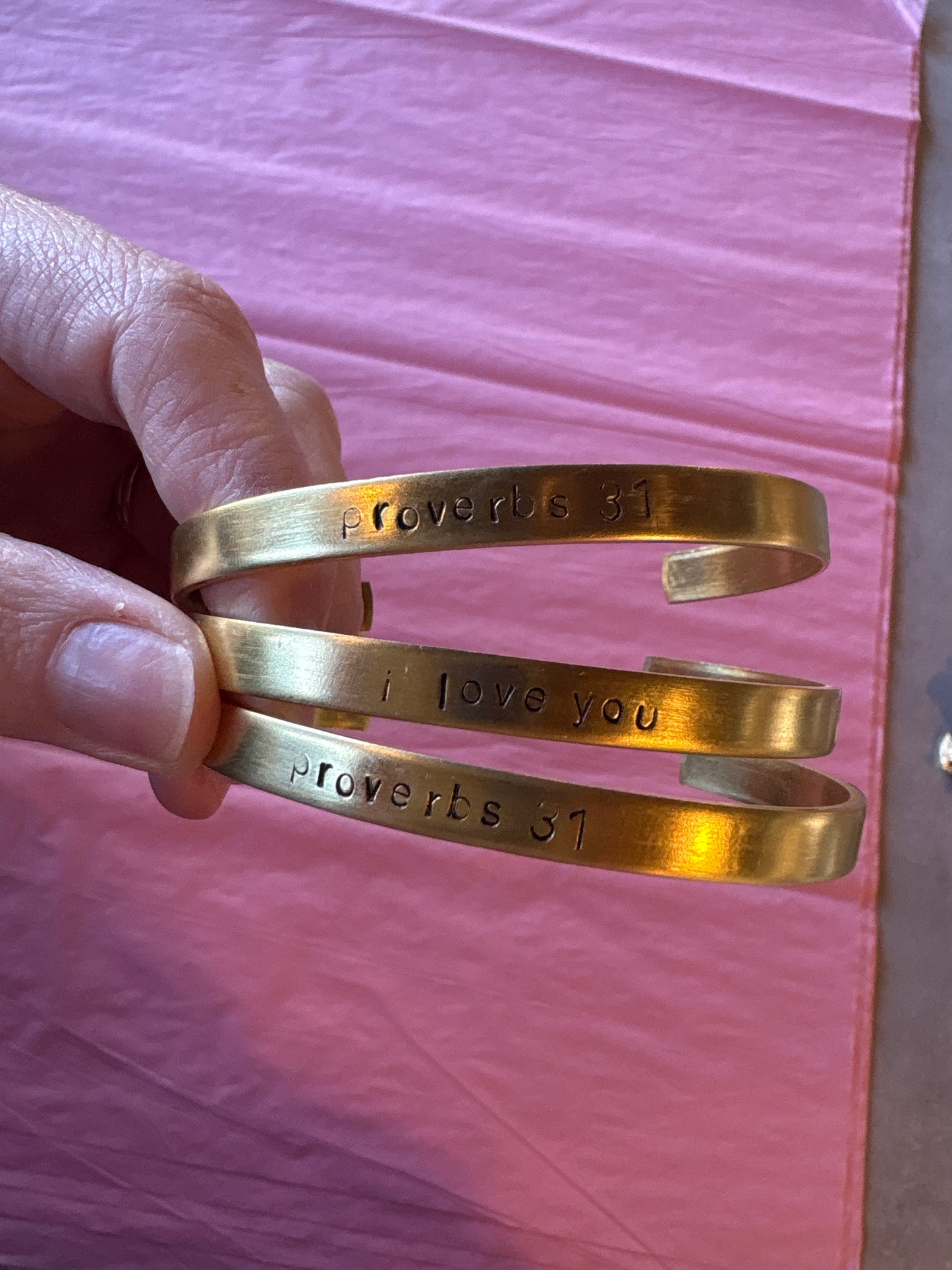 Hand Stamped Brass Bangle