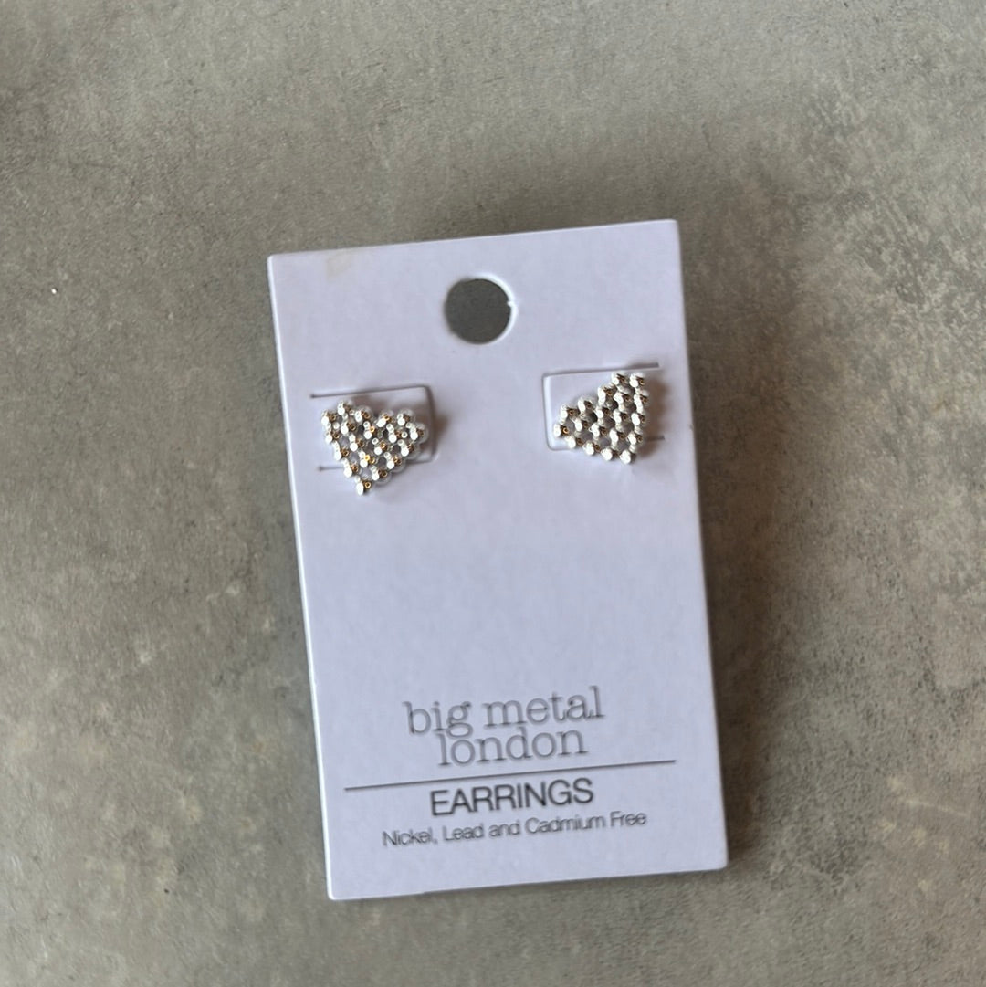 silver heart earrings