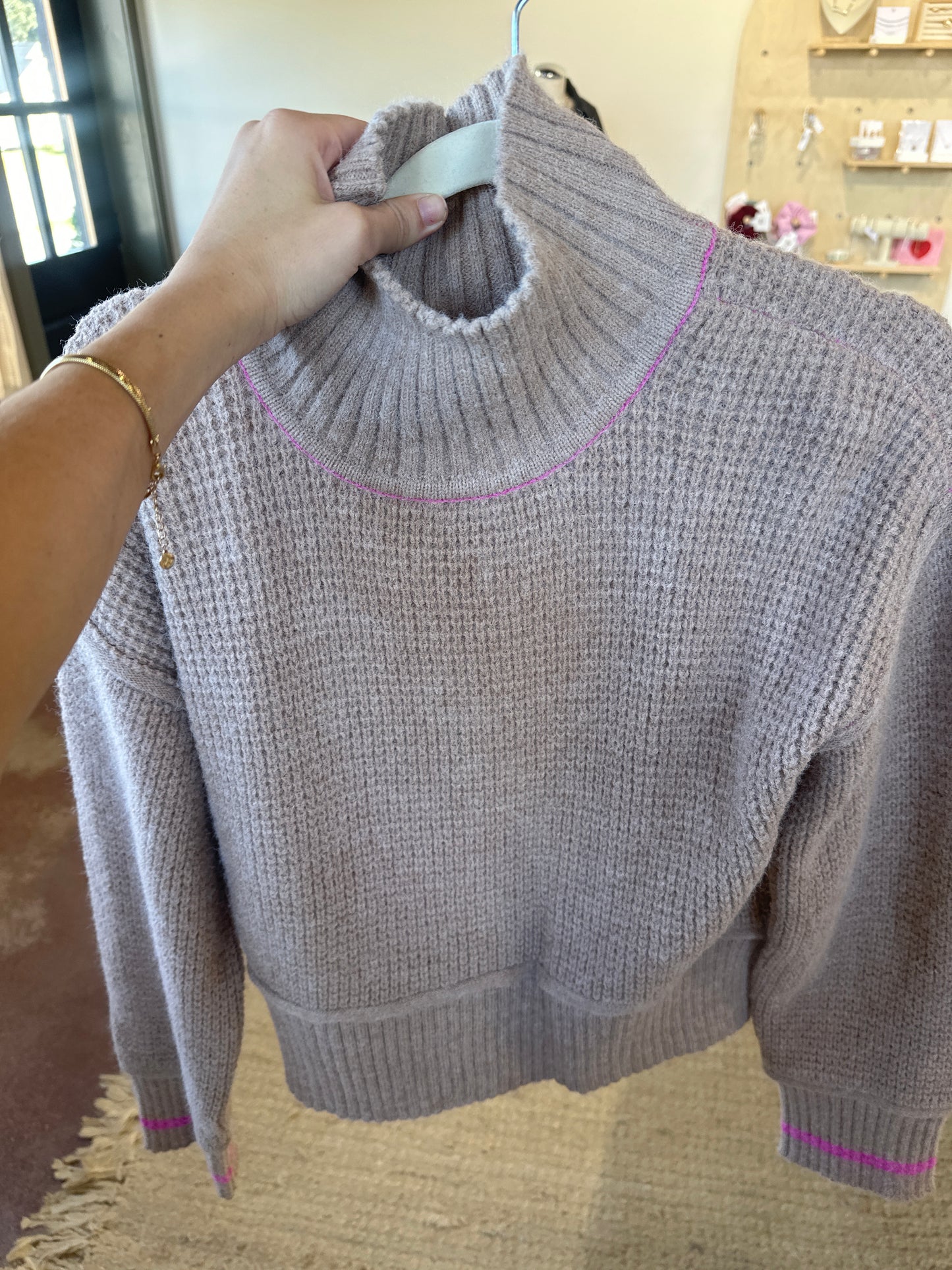 taupe turtle neck