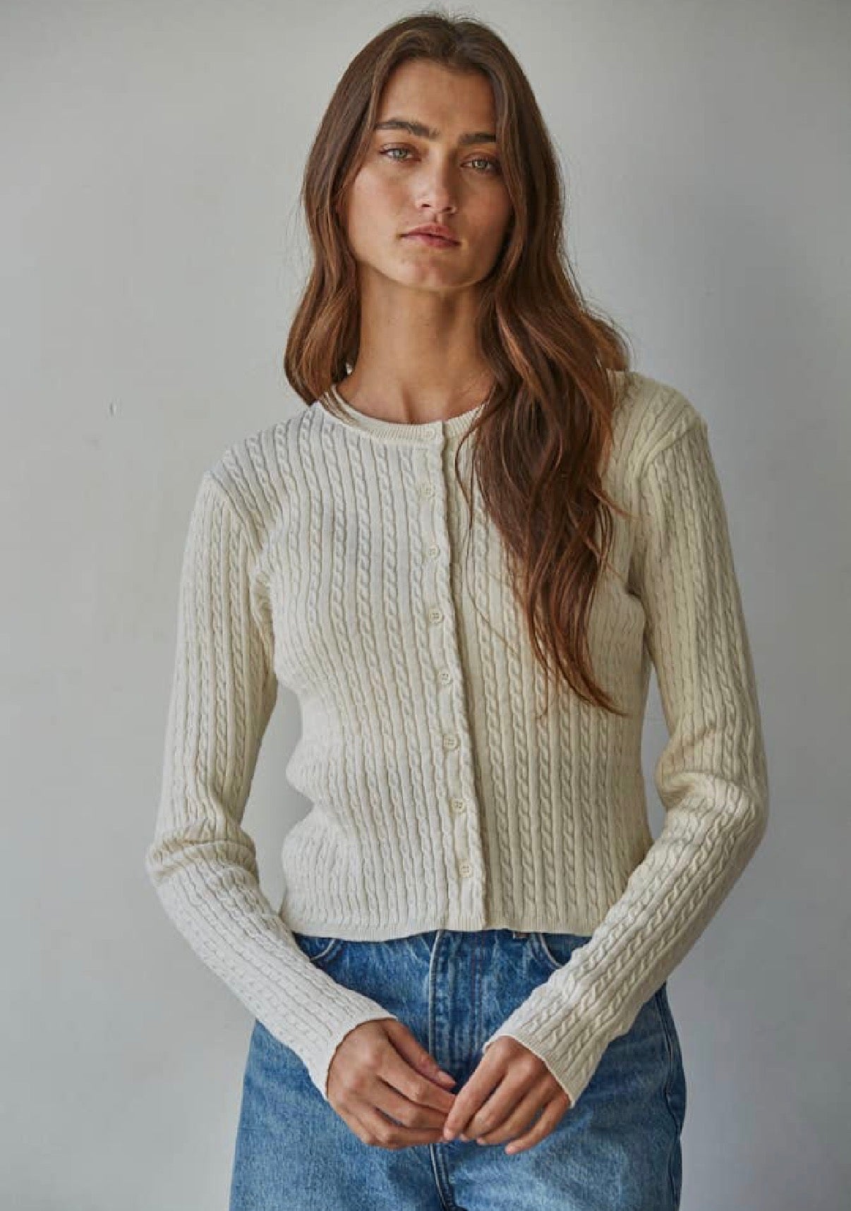 cable knit cardigan