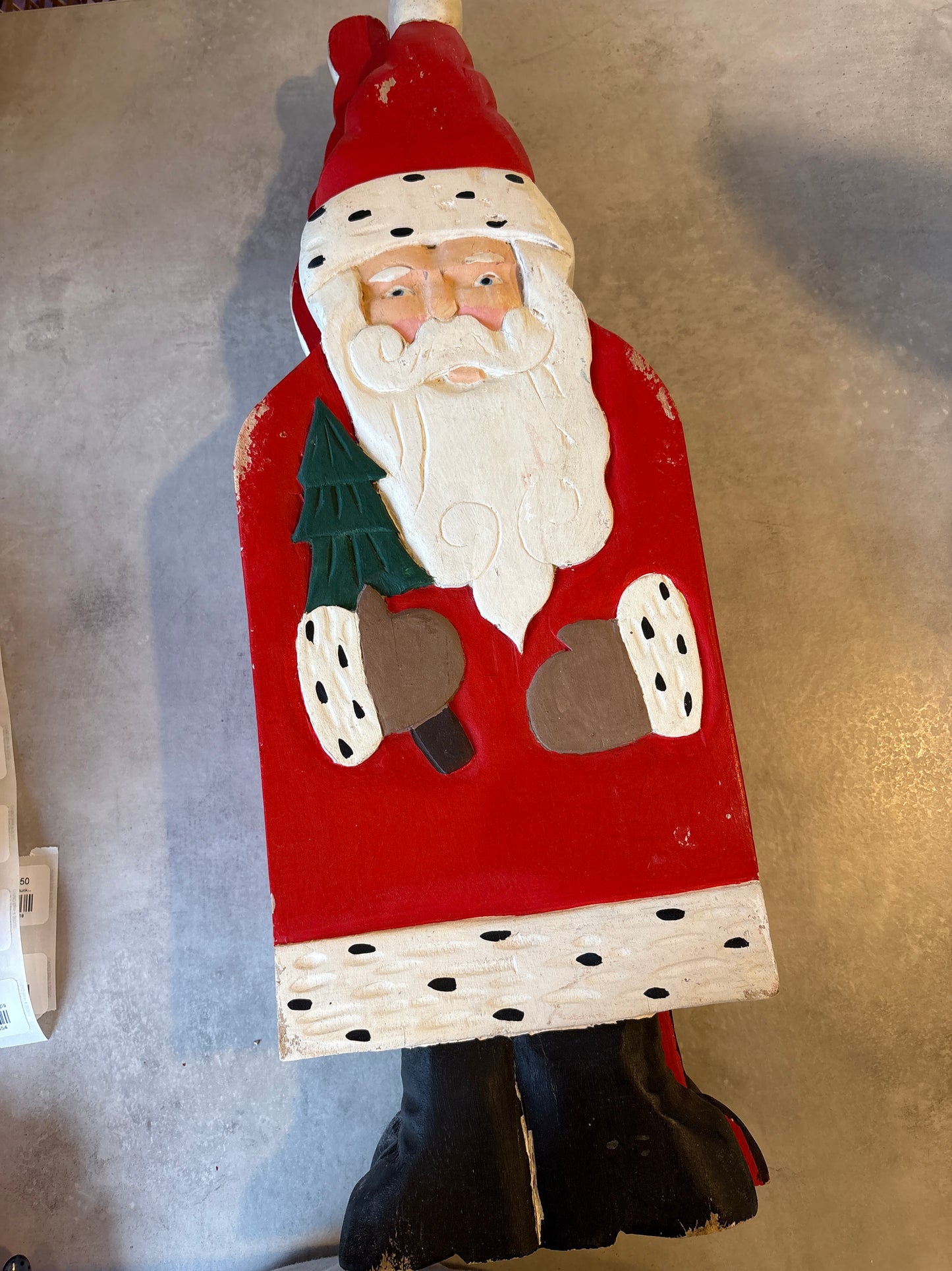Vintage Wood Santa
