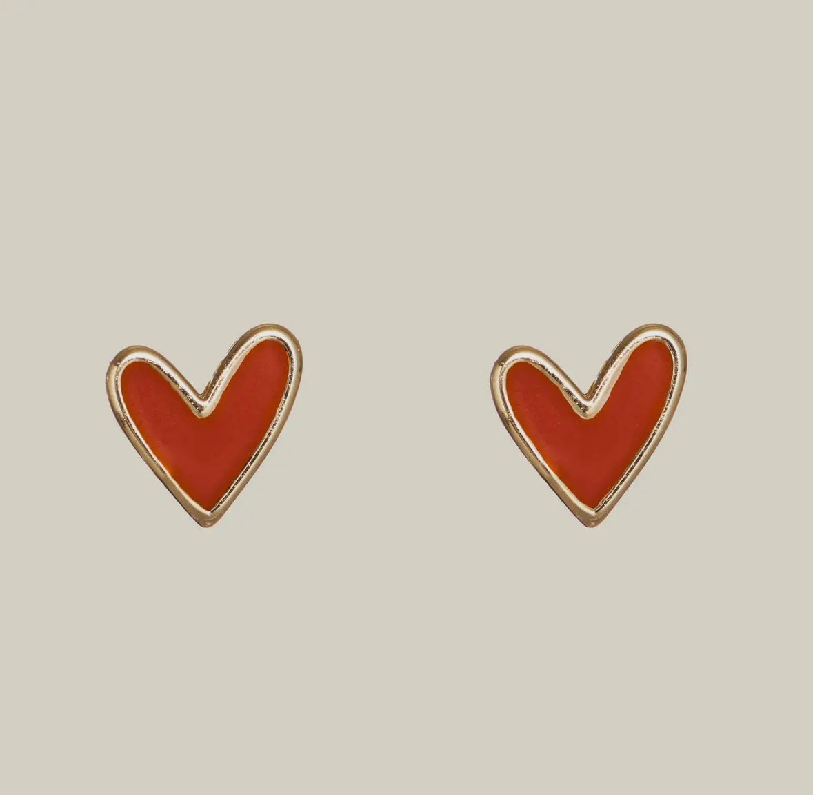 crimson heart studs
