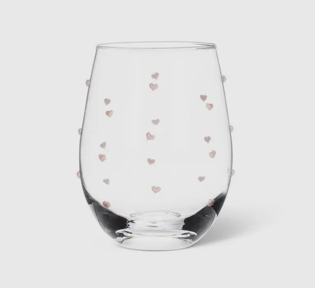 Pink Heart Wine Glass