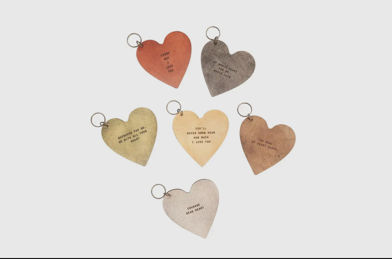 Leather Heart Key Chains