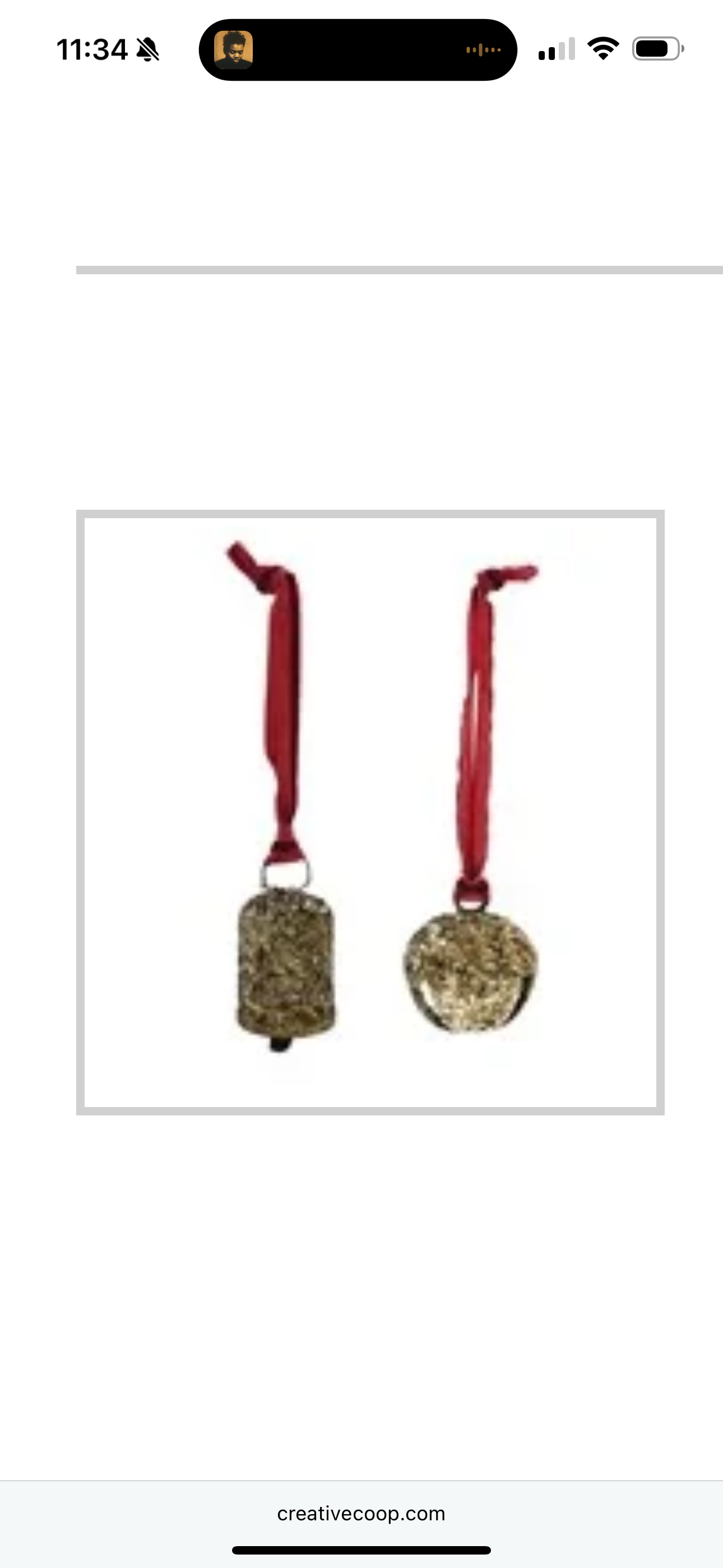 Gold Fleck Bell Ornament