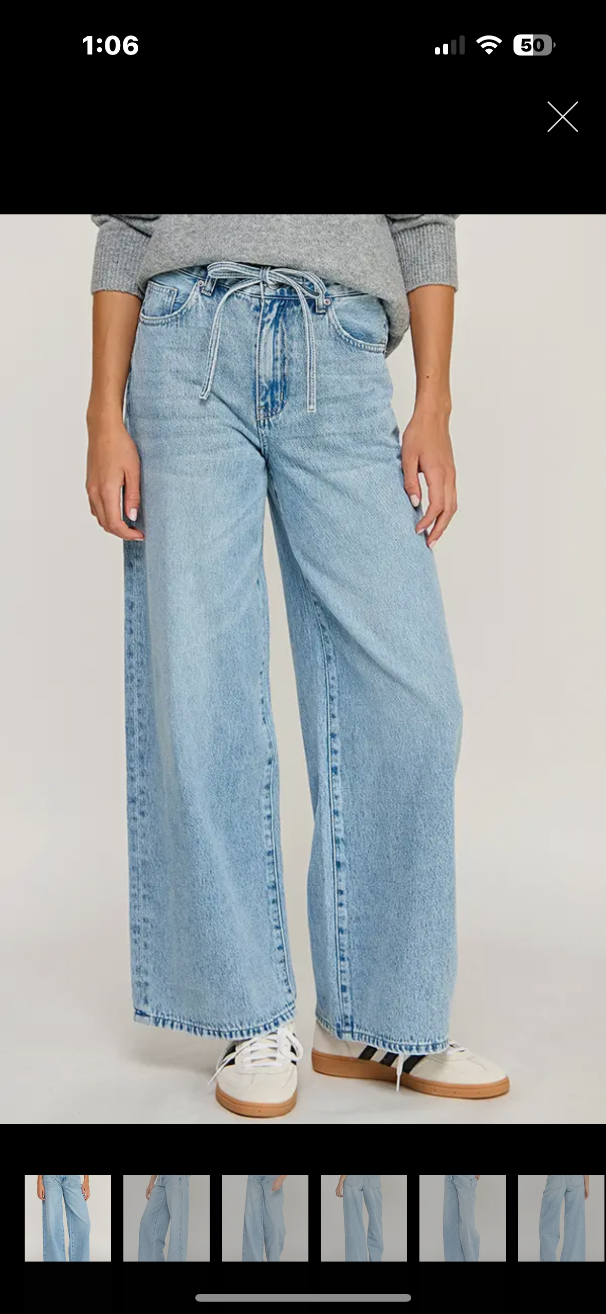 tie wide leg jeans