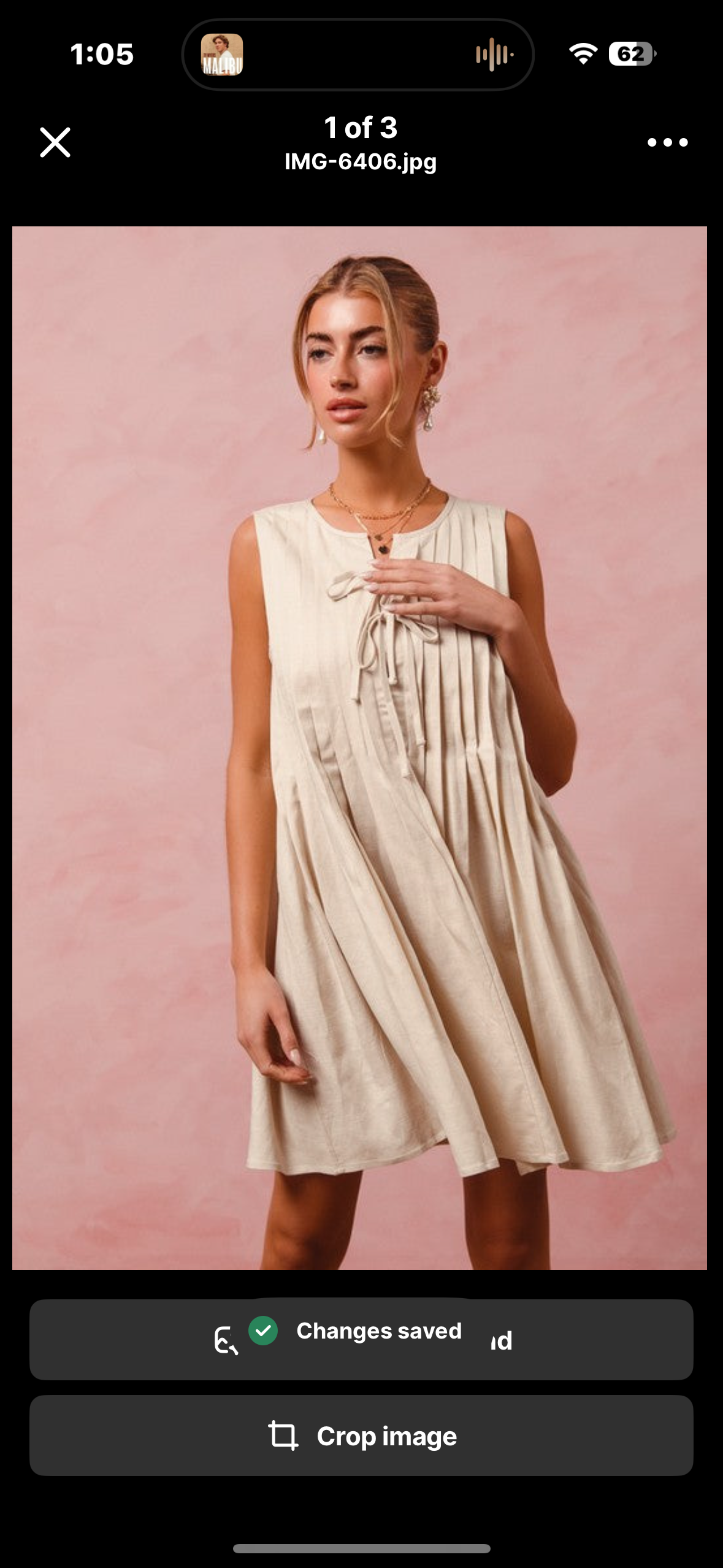 oatmeal pleated dress