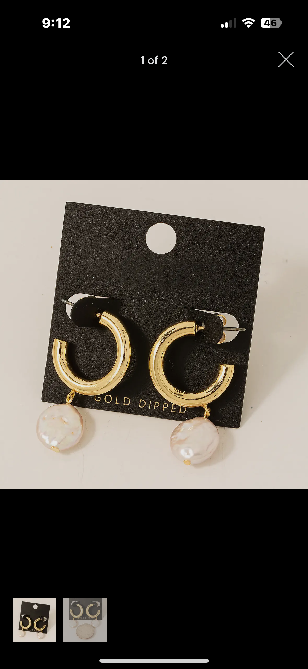 Pearl Dangle Hoops