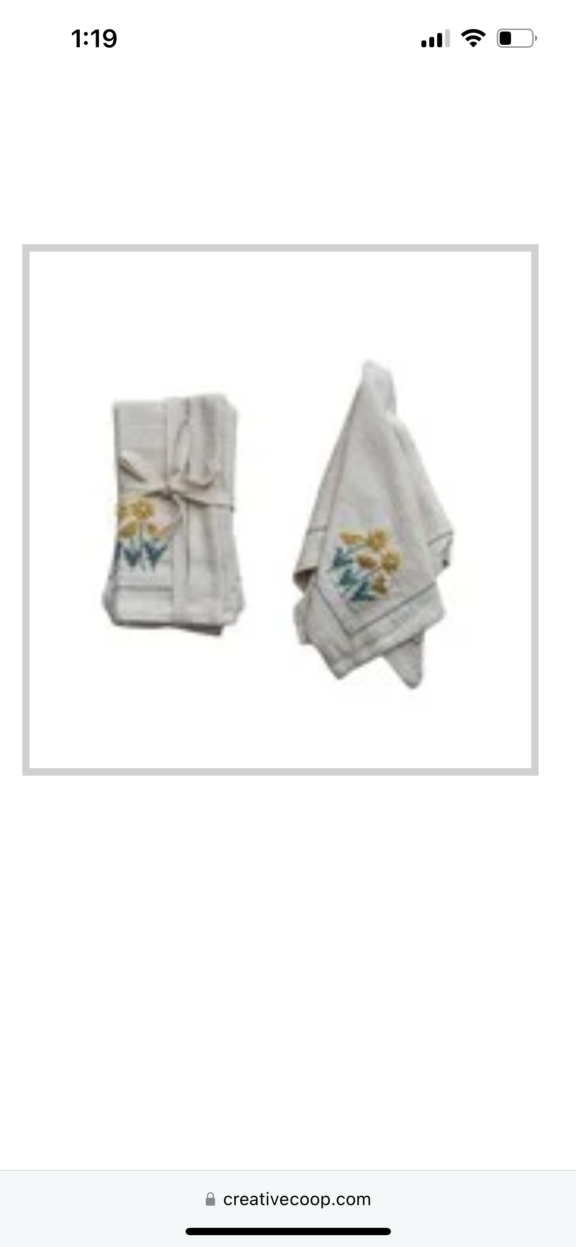 Embroidered Floral Napkins