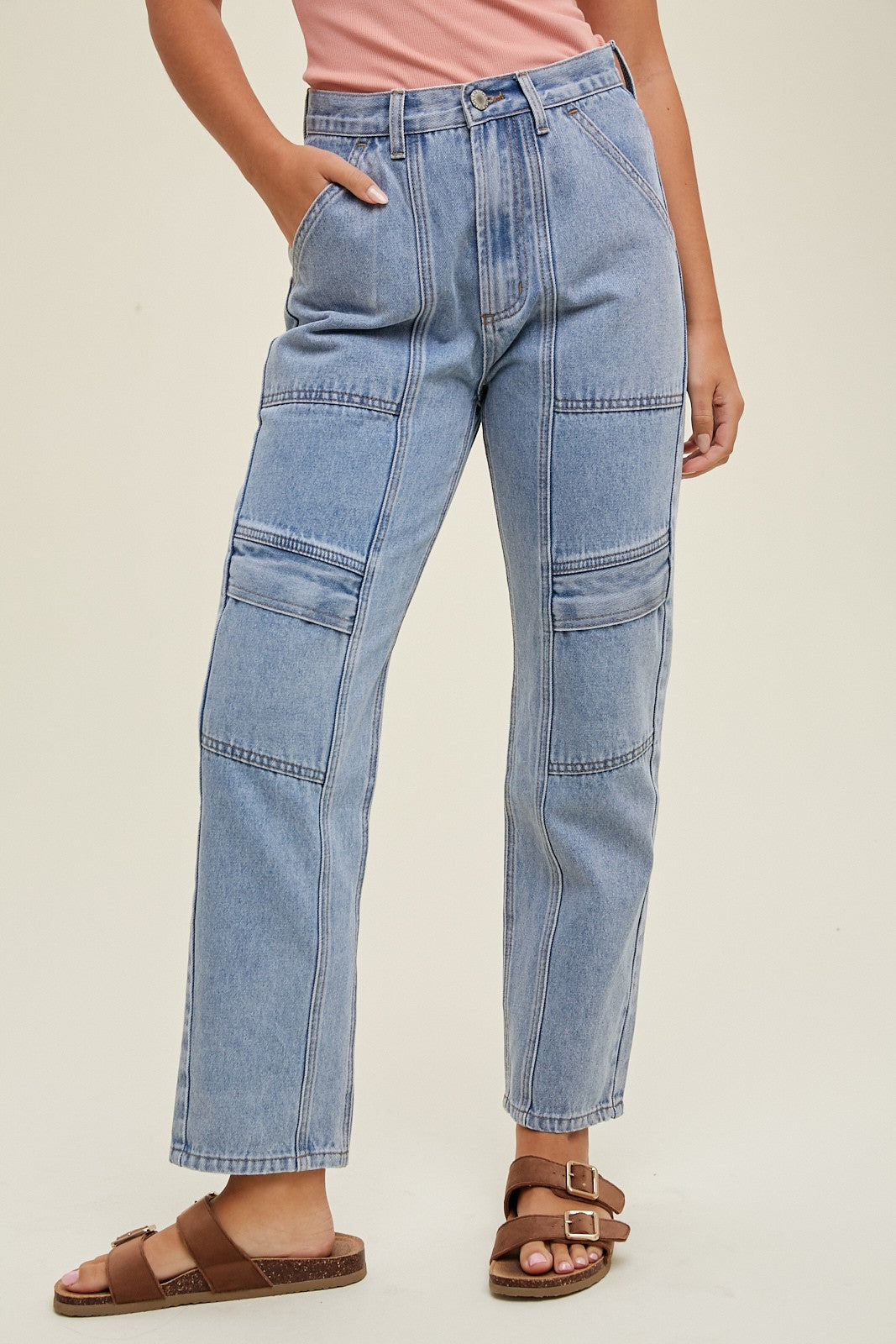 Denim Cargo Jeans