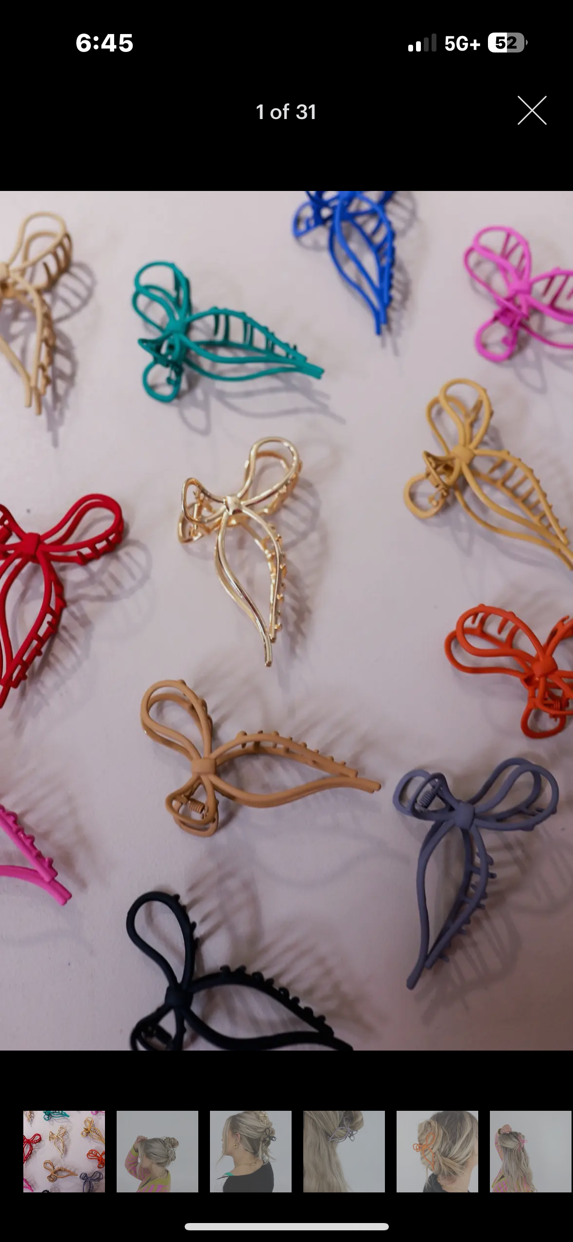 Gold Bow Clip