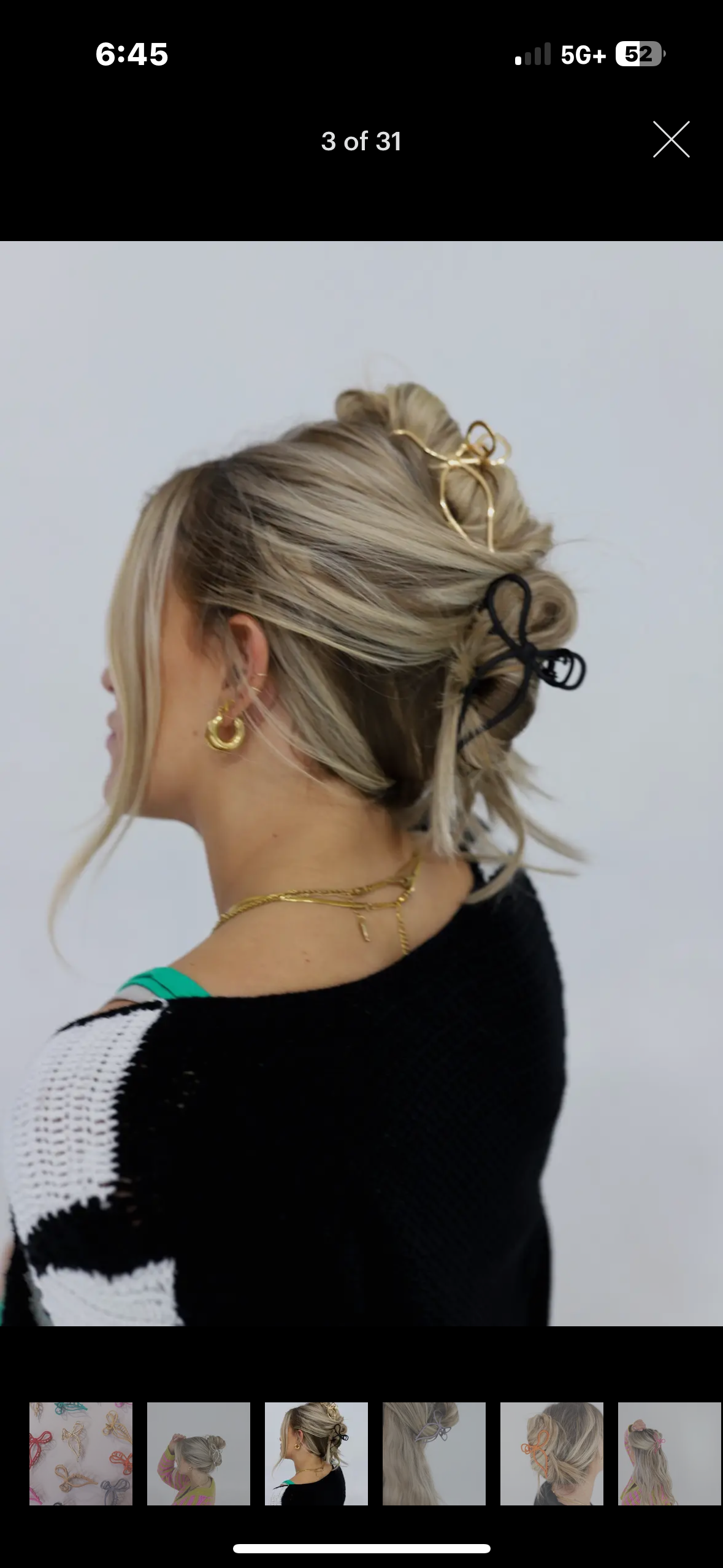 Gold Bow Clip