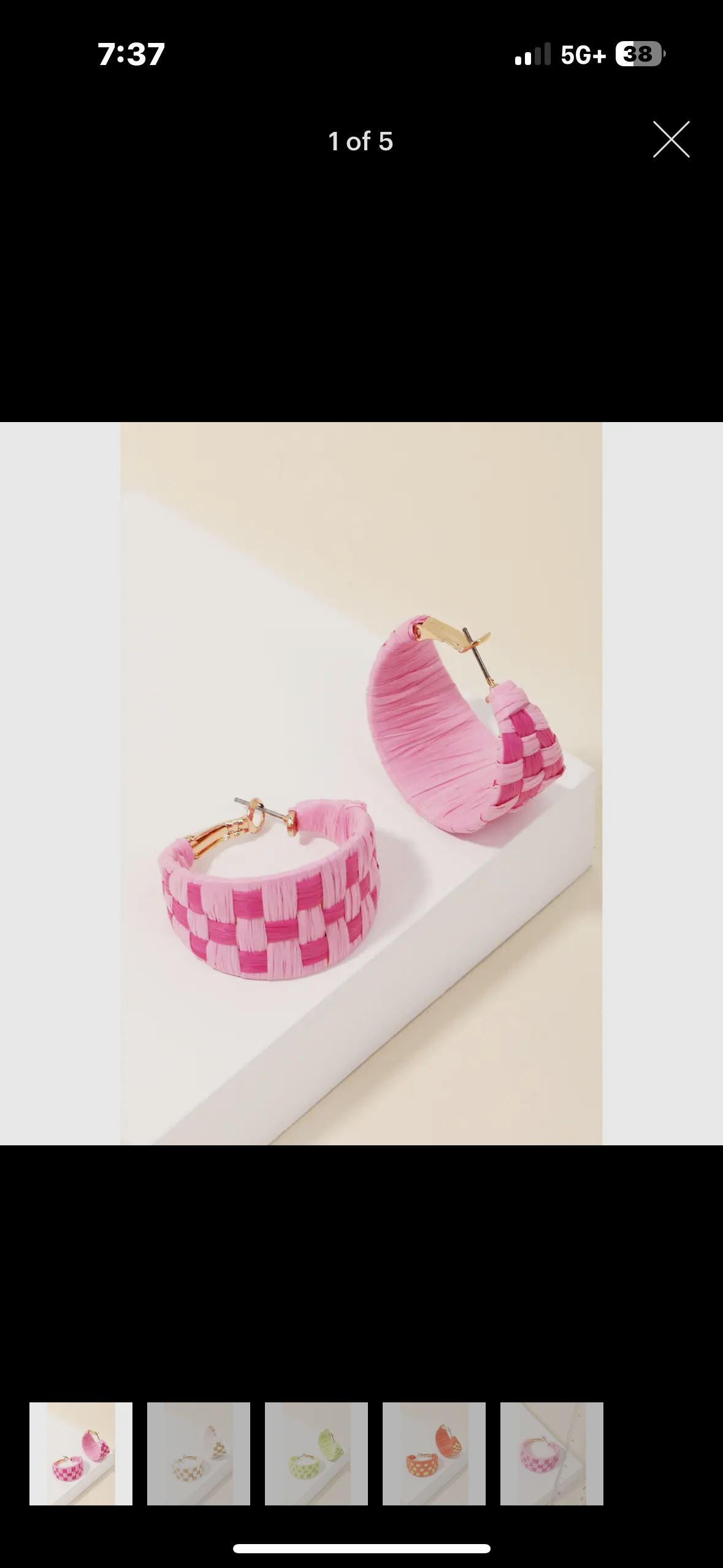 Pink Checkered Hoops