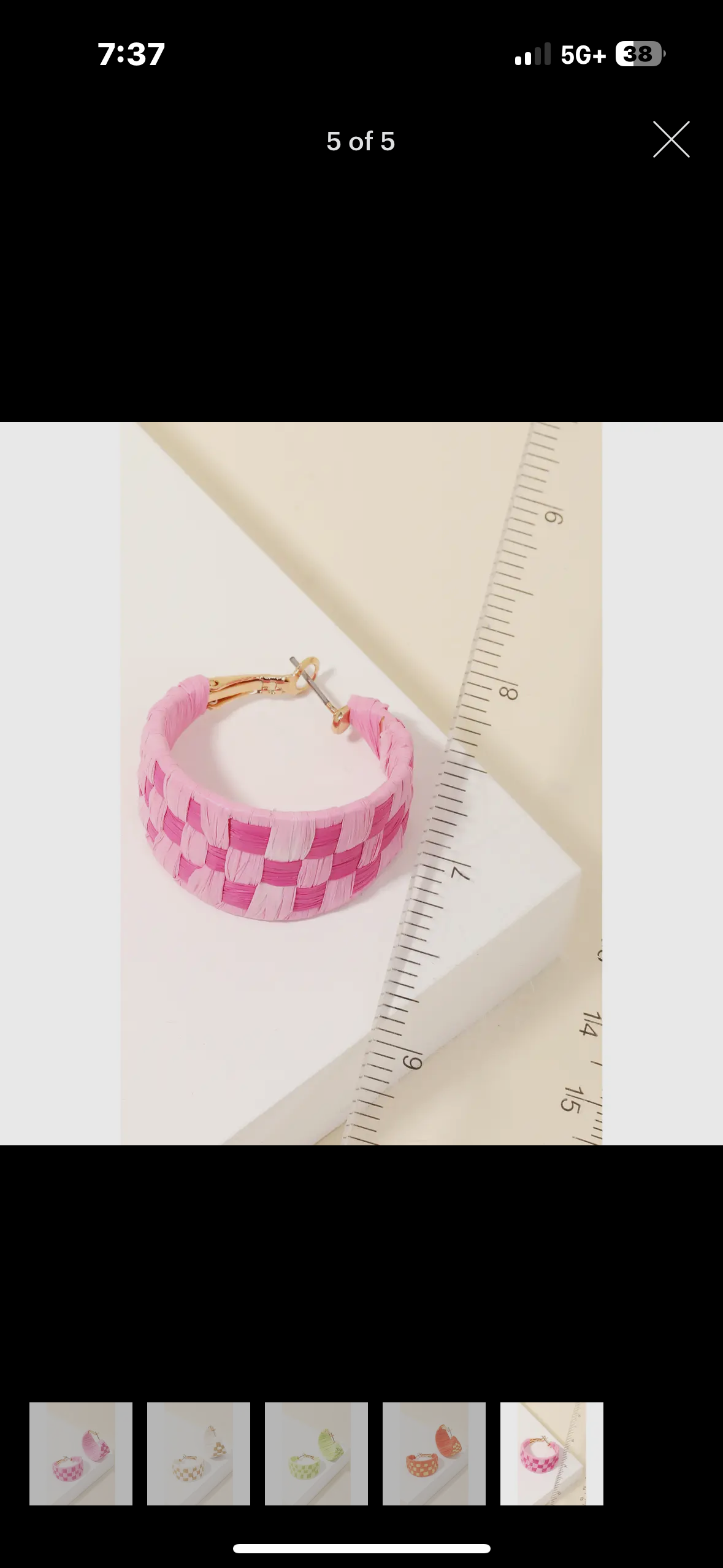Pink Checkered Hoops