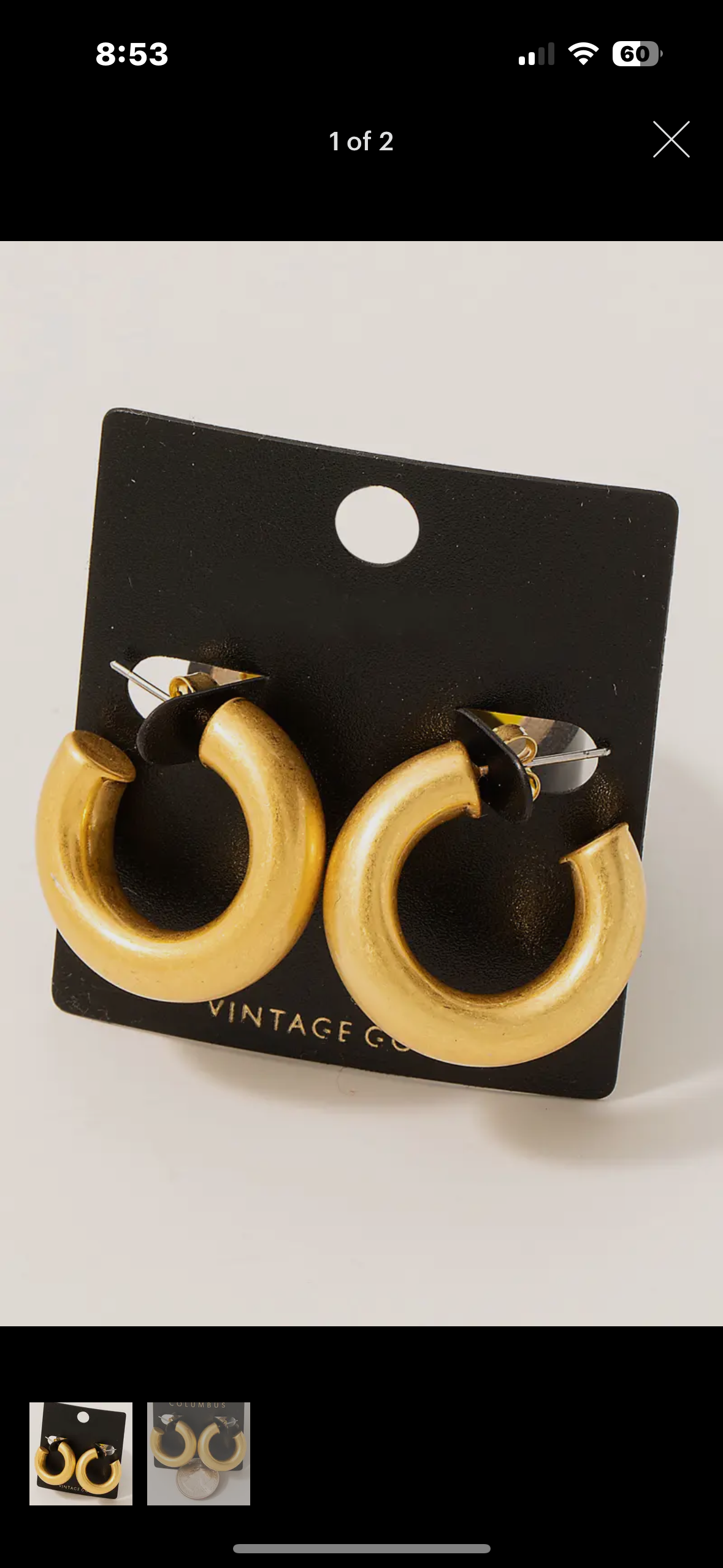 Gold Vintage Tube Earrings