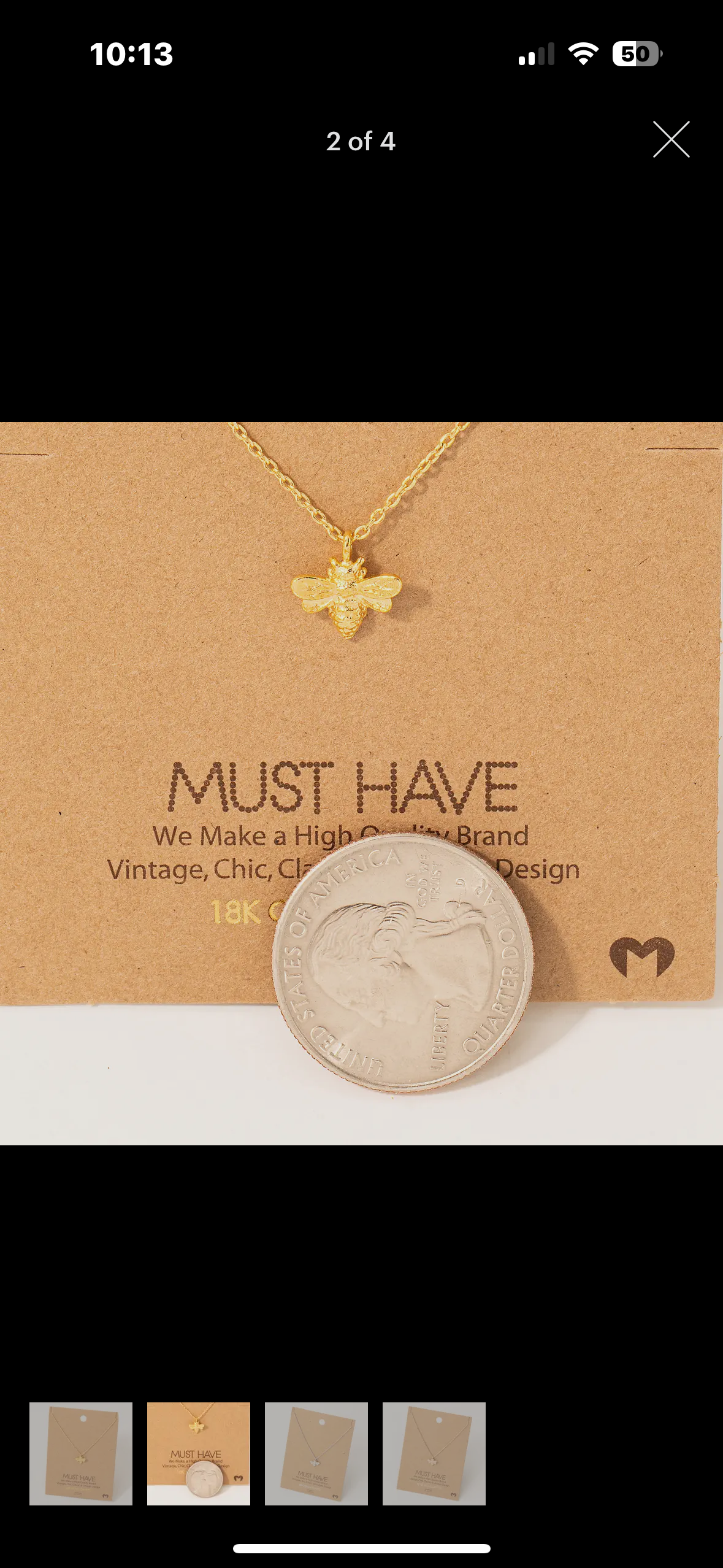 Mini Bee Gold Necklace