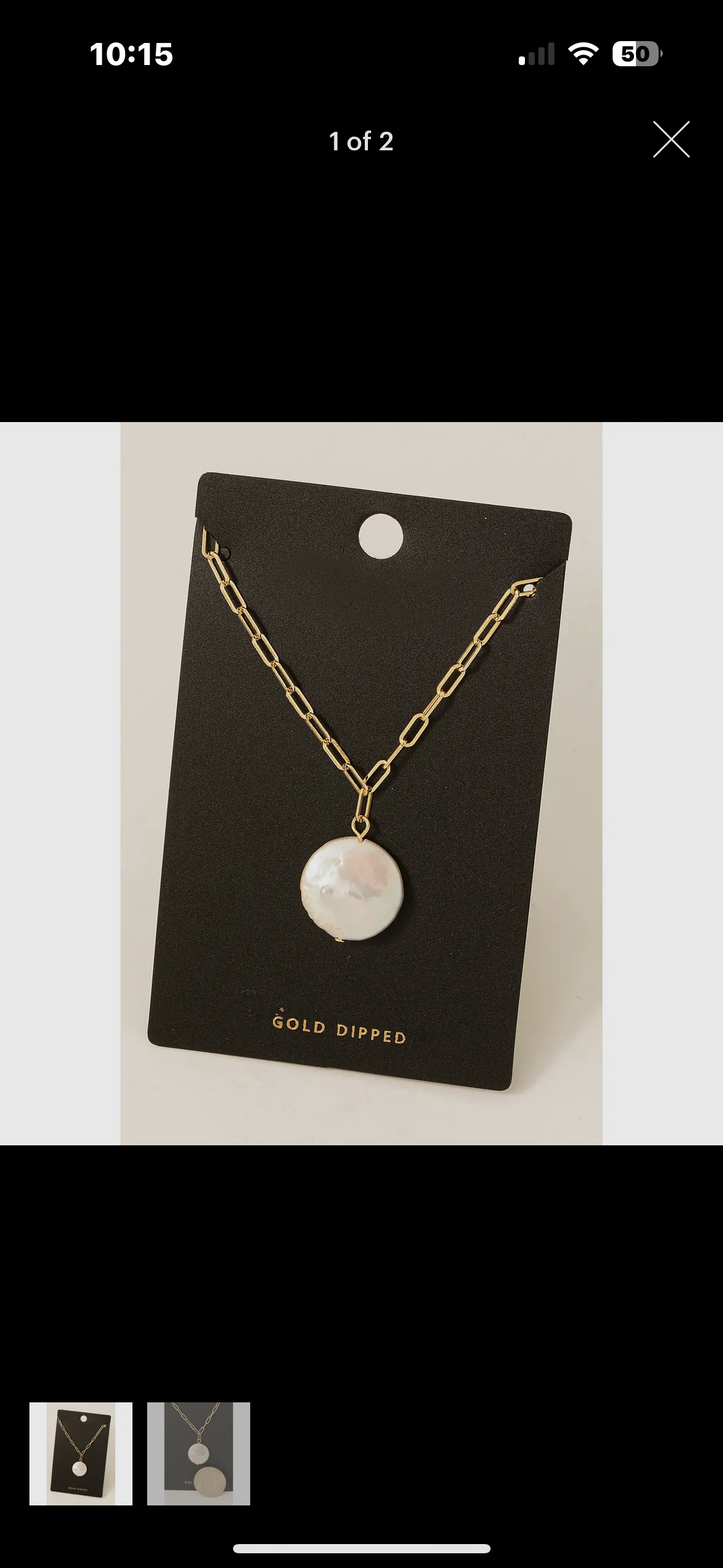 Gold Pearl Necklace