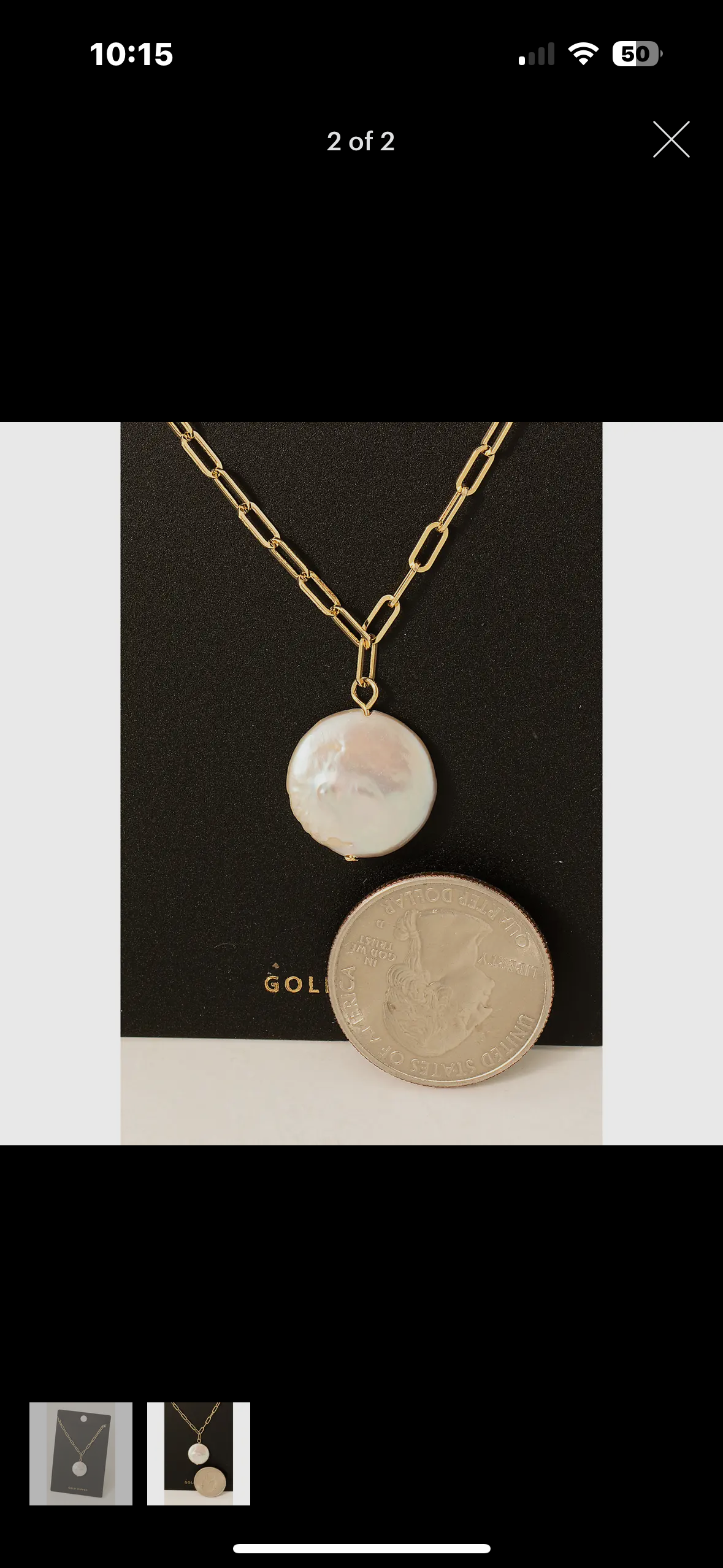 Gold Pearl Necklace