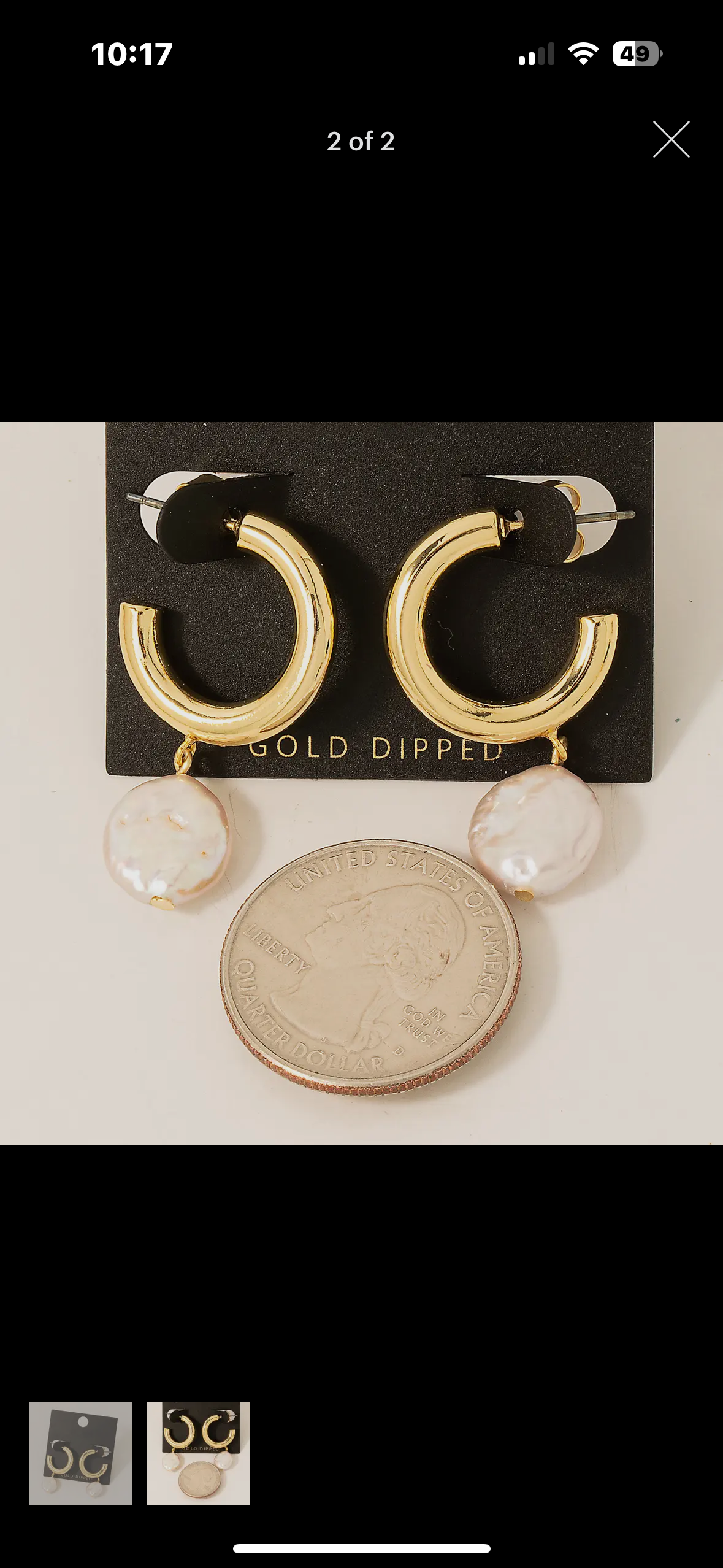 Pearl Dangle Hoops