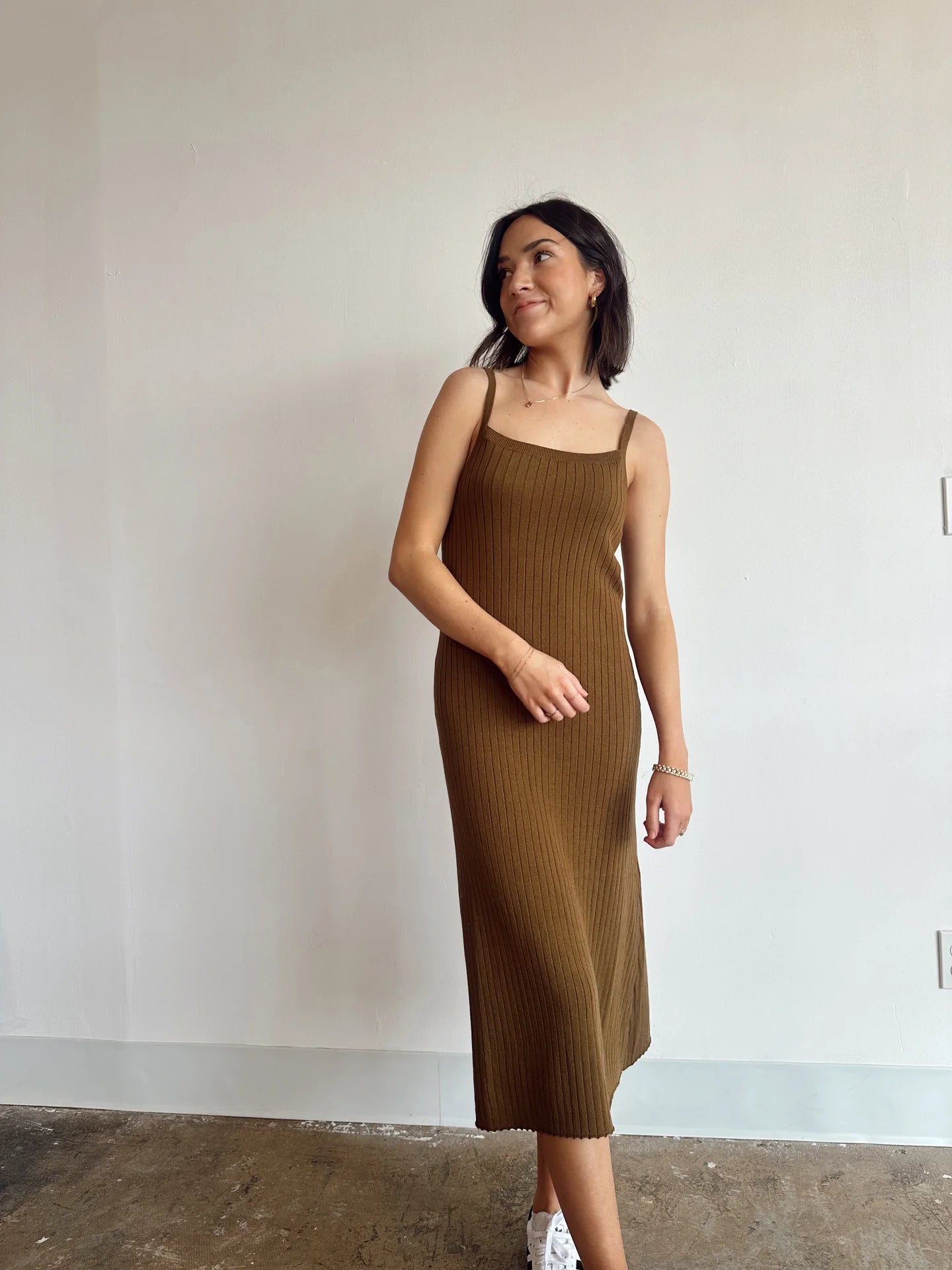 Mustard Ribbed Dress