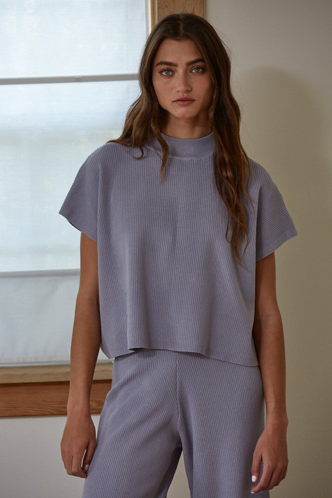 Lavender Ribbed Top