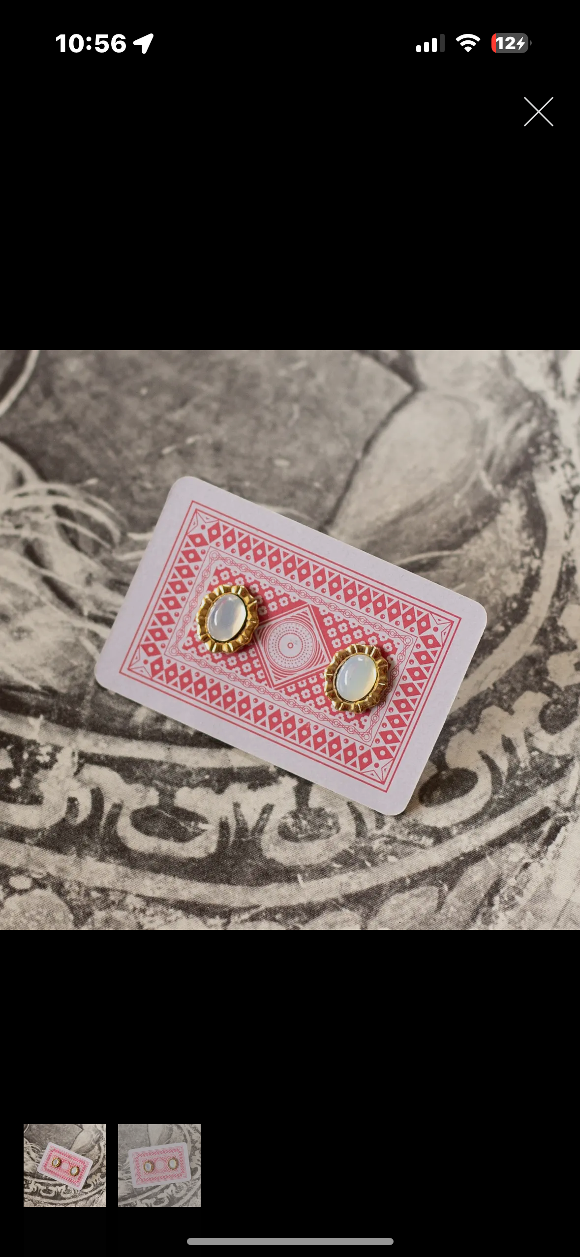 vintage moonstone stud