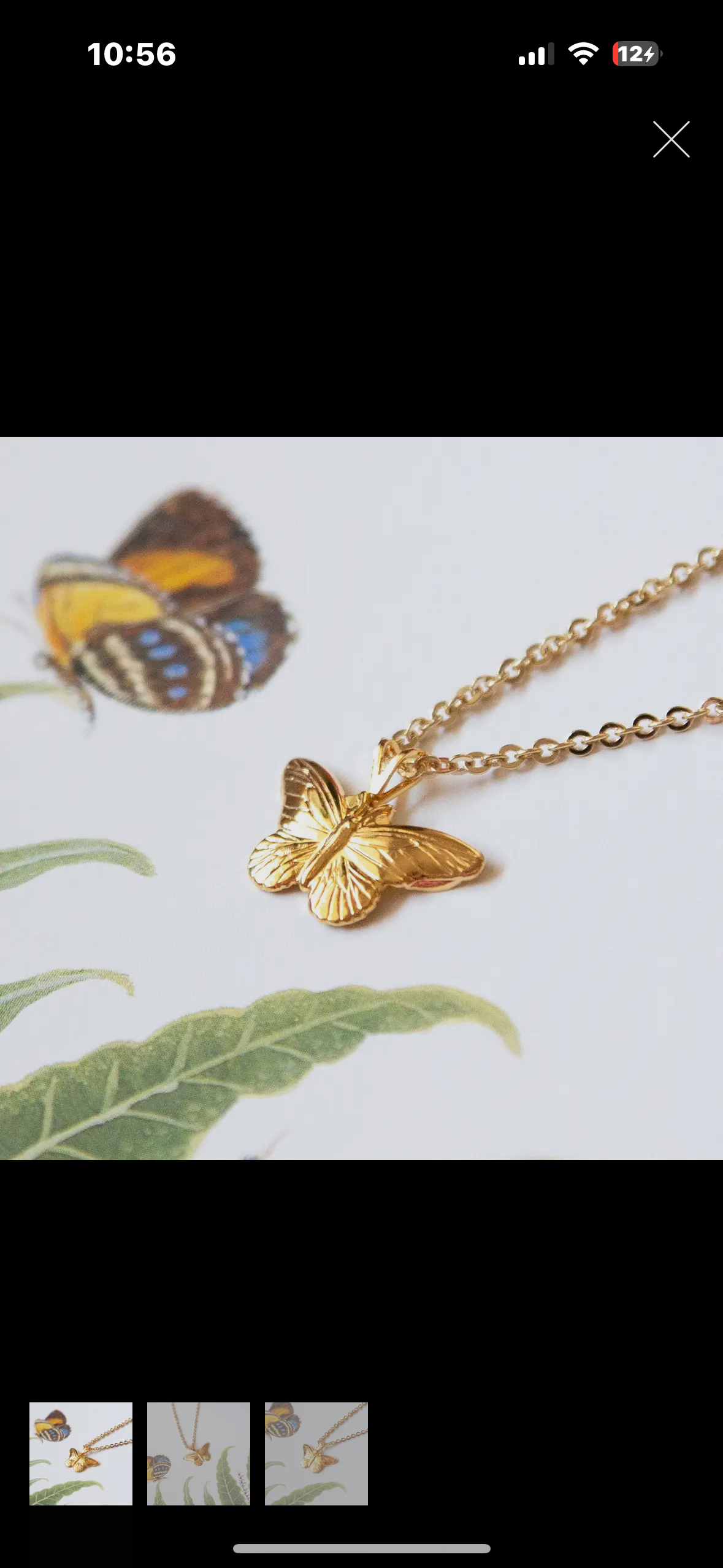 vintage butterfly necklace
