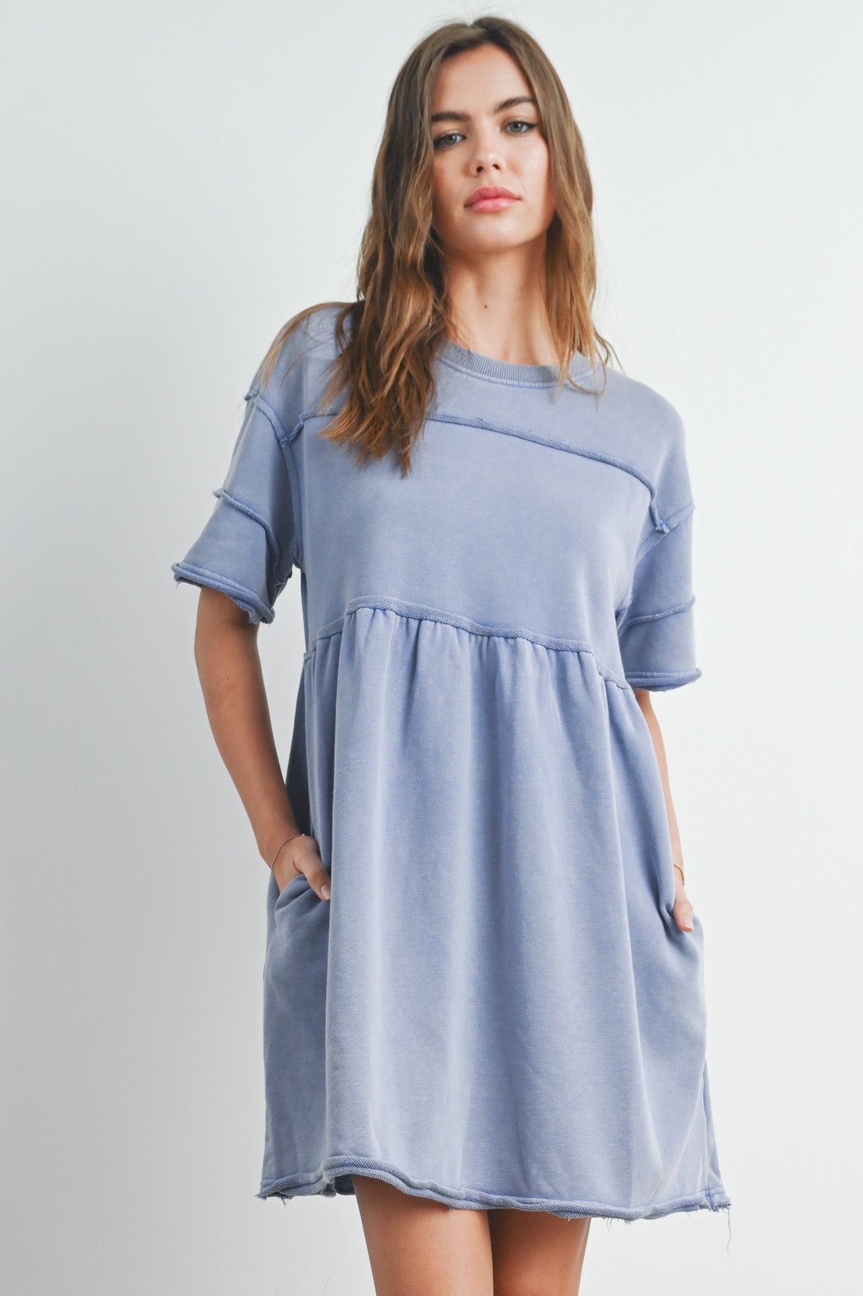 Denim Wash Terry Dress