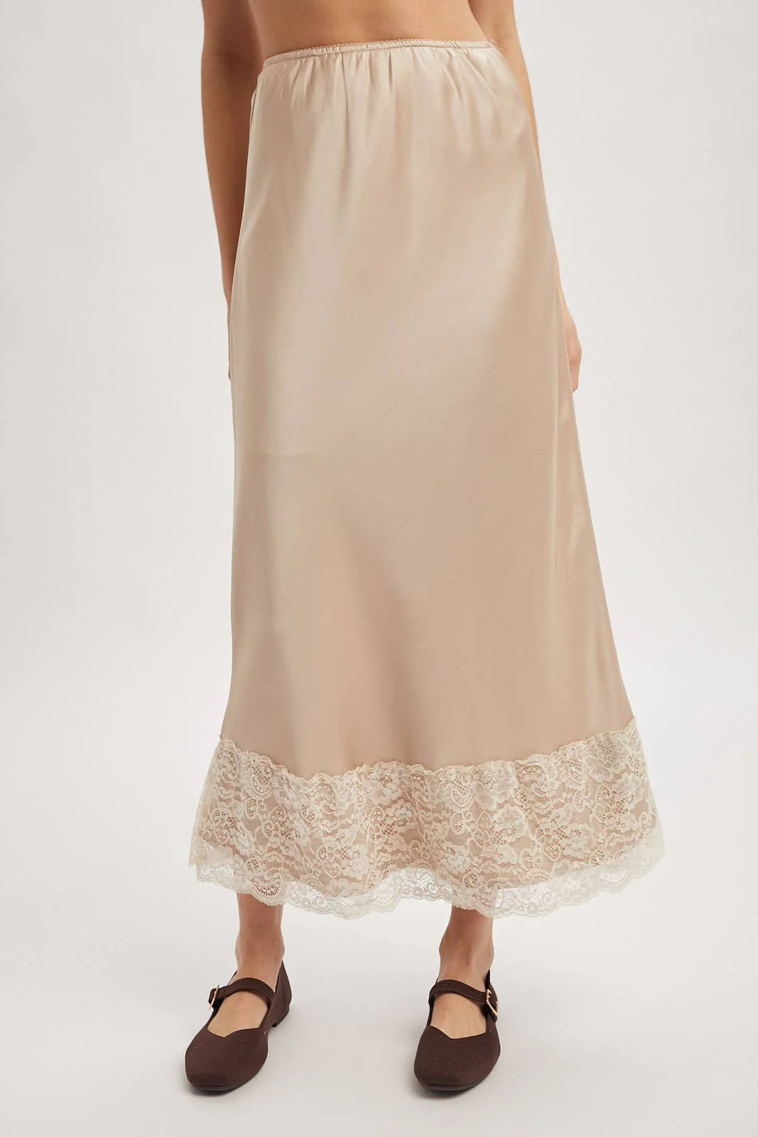 satin midi skirt