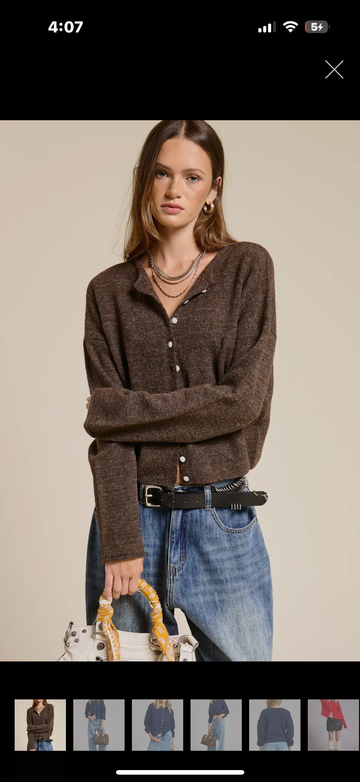 chocolate button up sweater