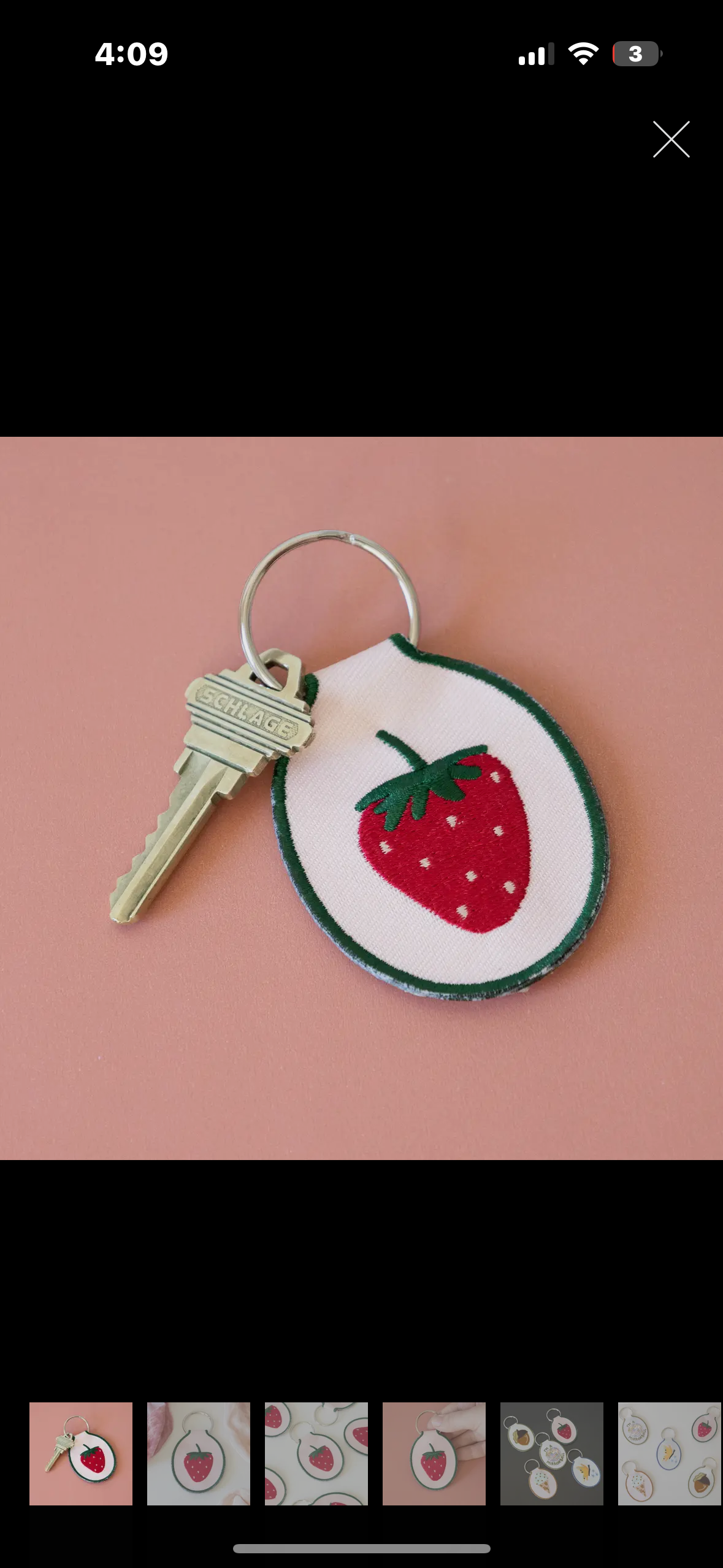 strawberry keychain