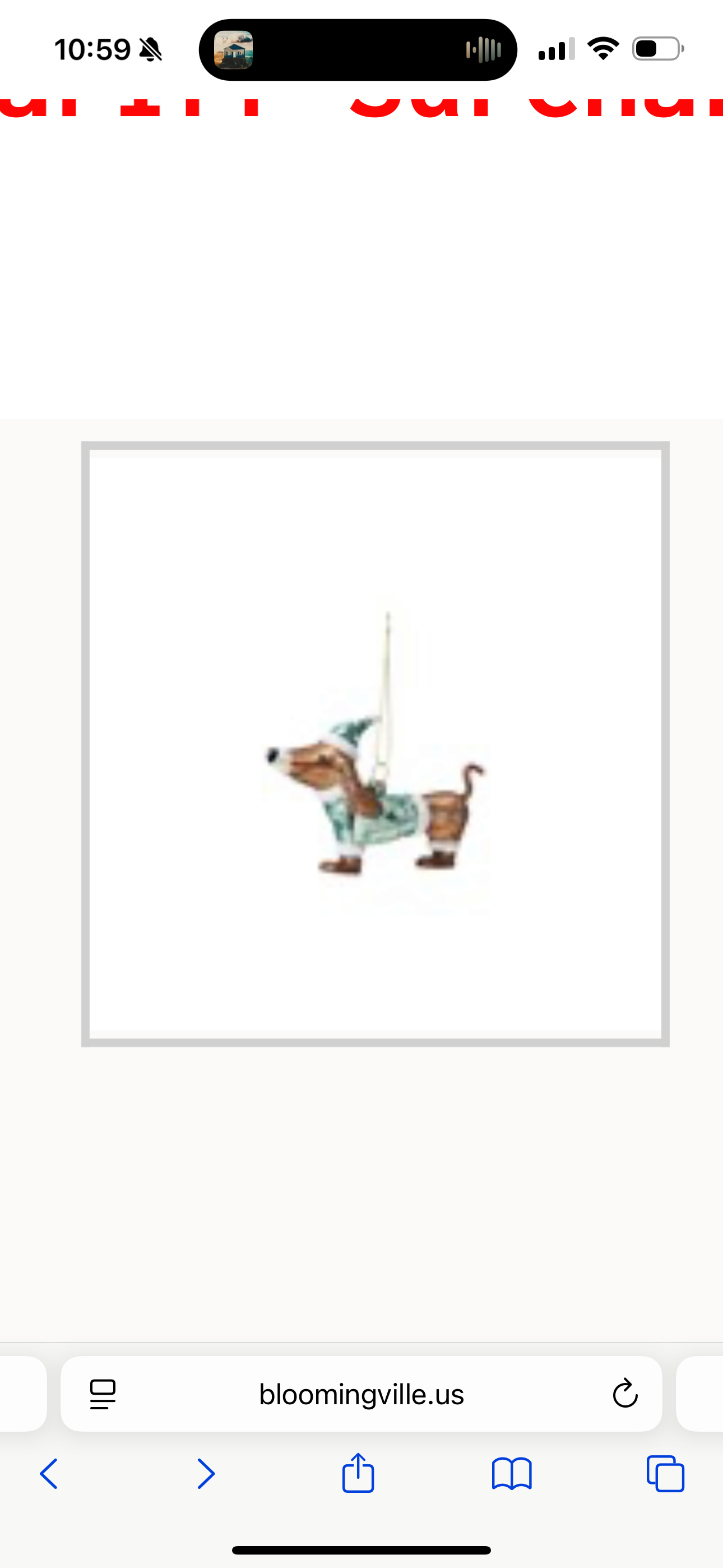 Weenie Dog Ornament