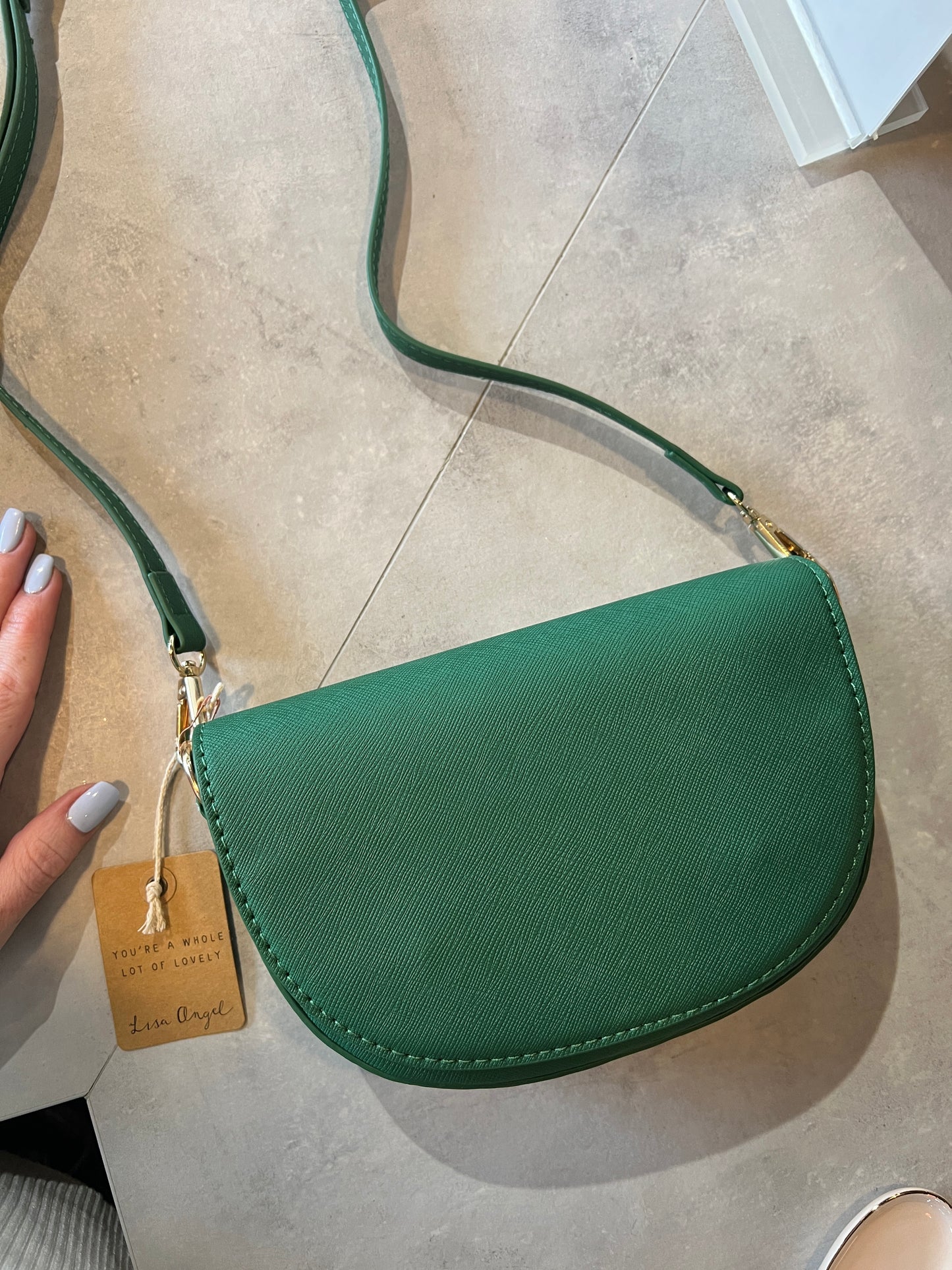 Green Leather Crossbody
