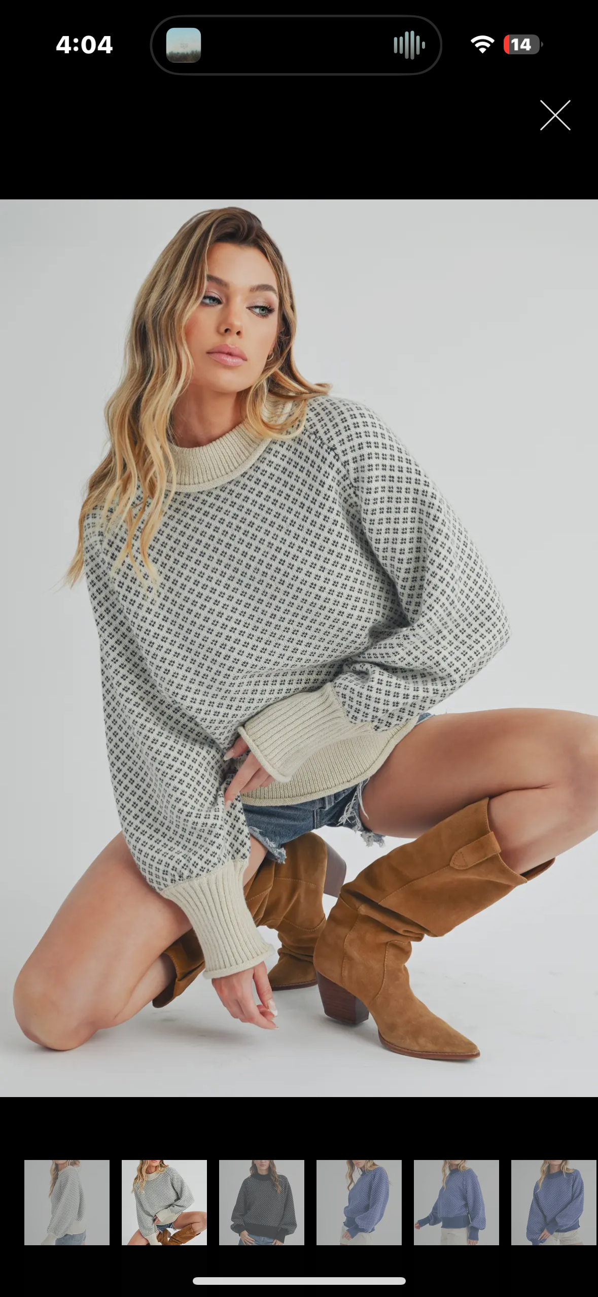 ivory stitched pullover