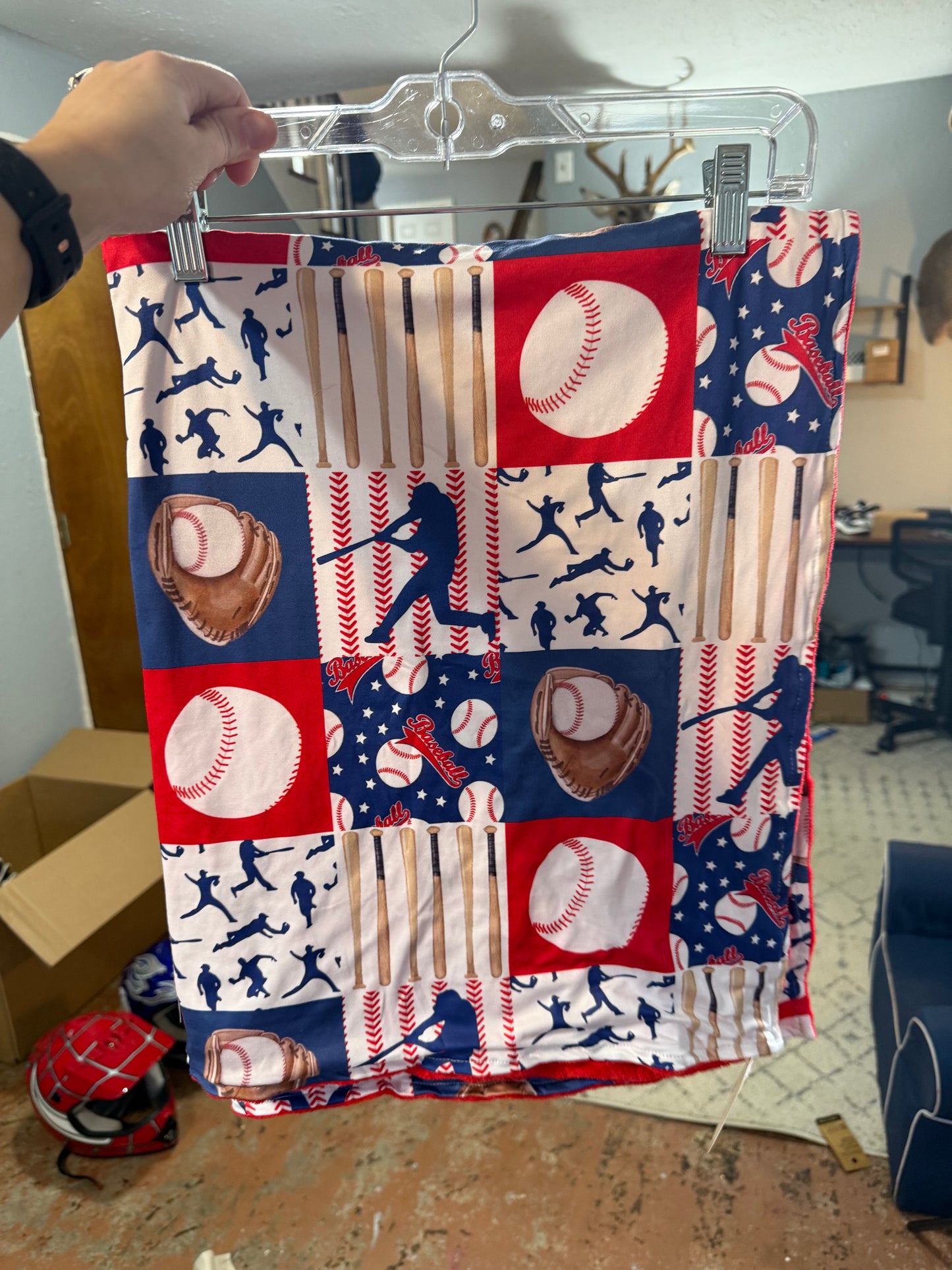 Baseball minky blanket
