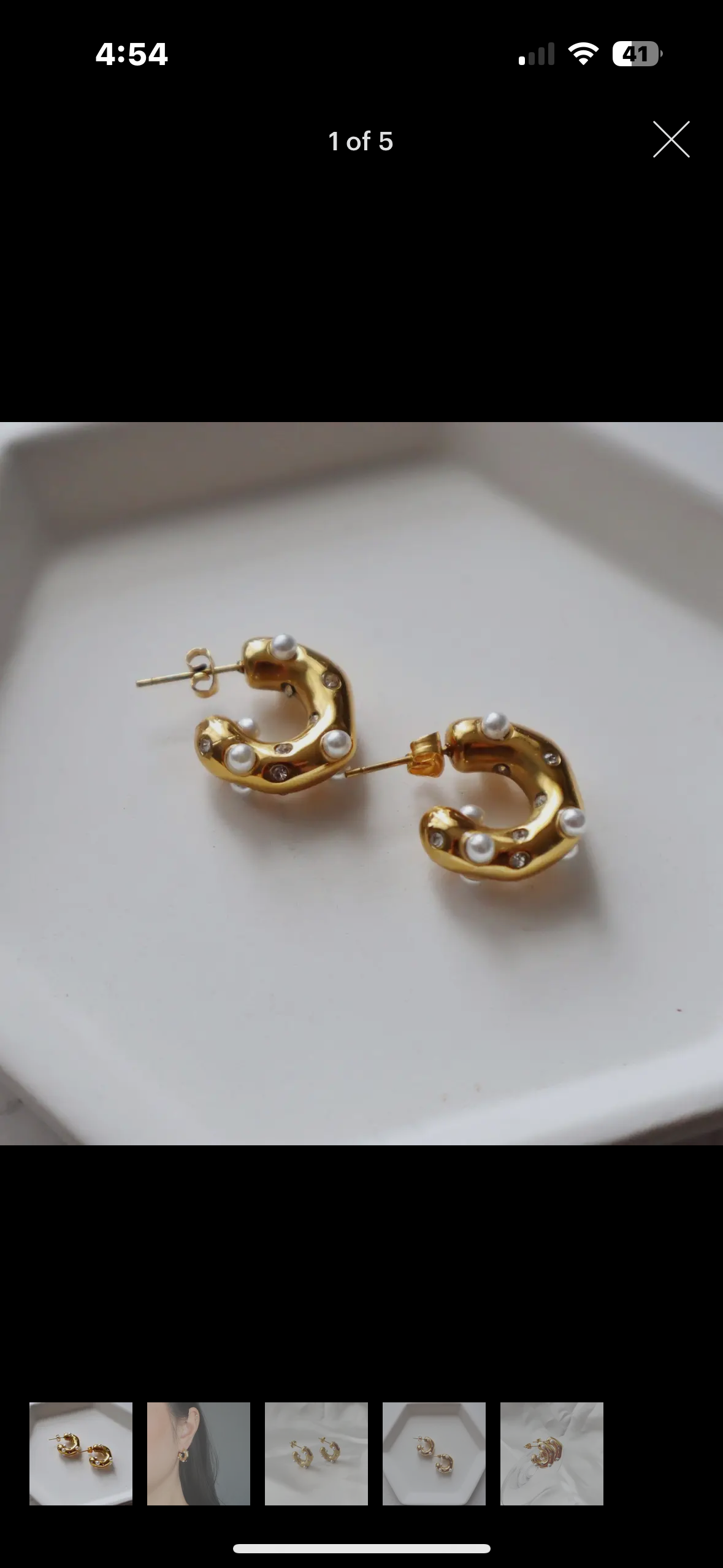 dazzle pearl hoops