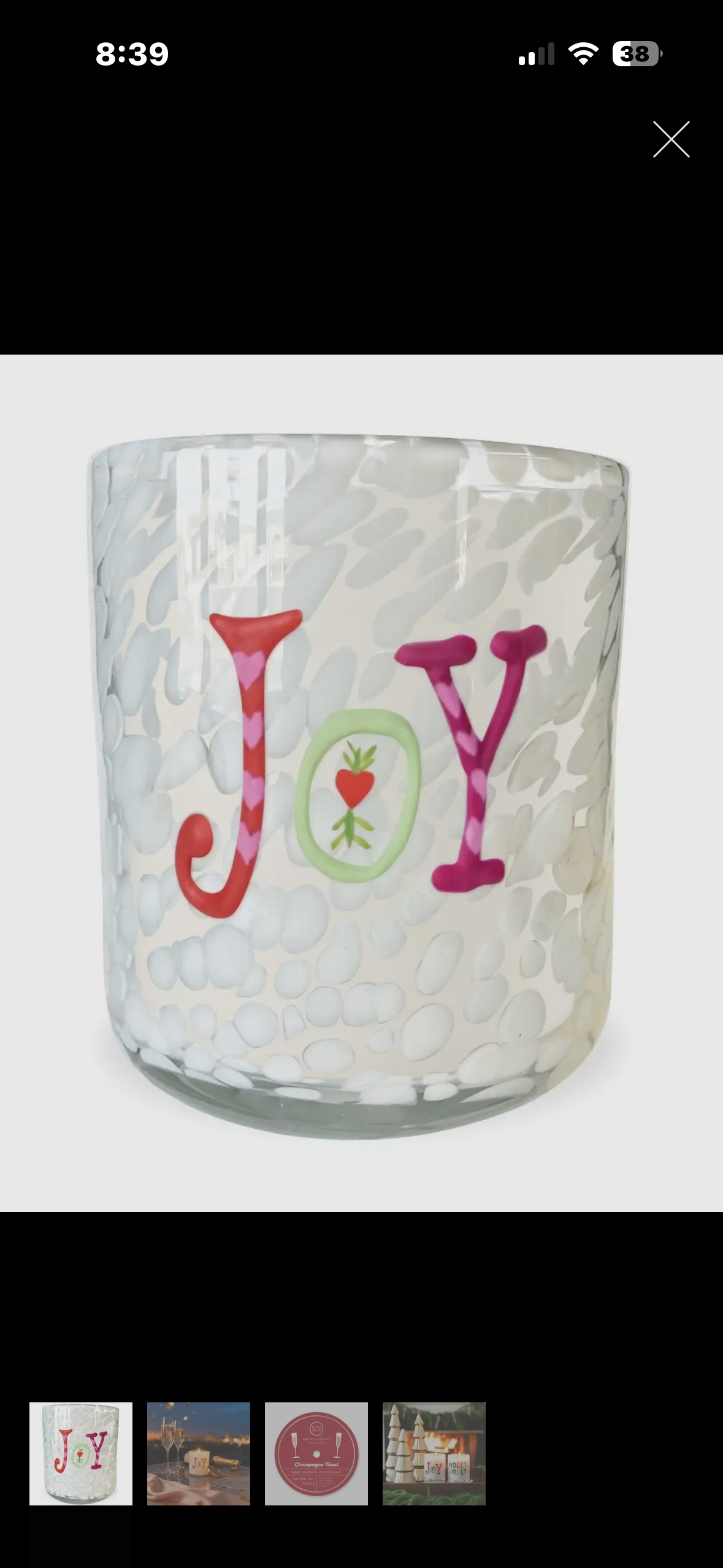joy confetti candle