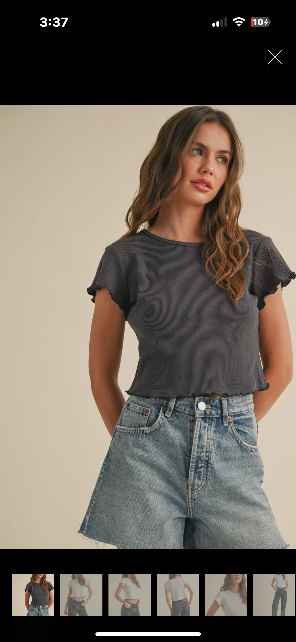 charcoal baby tee