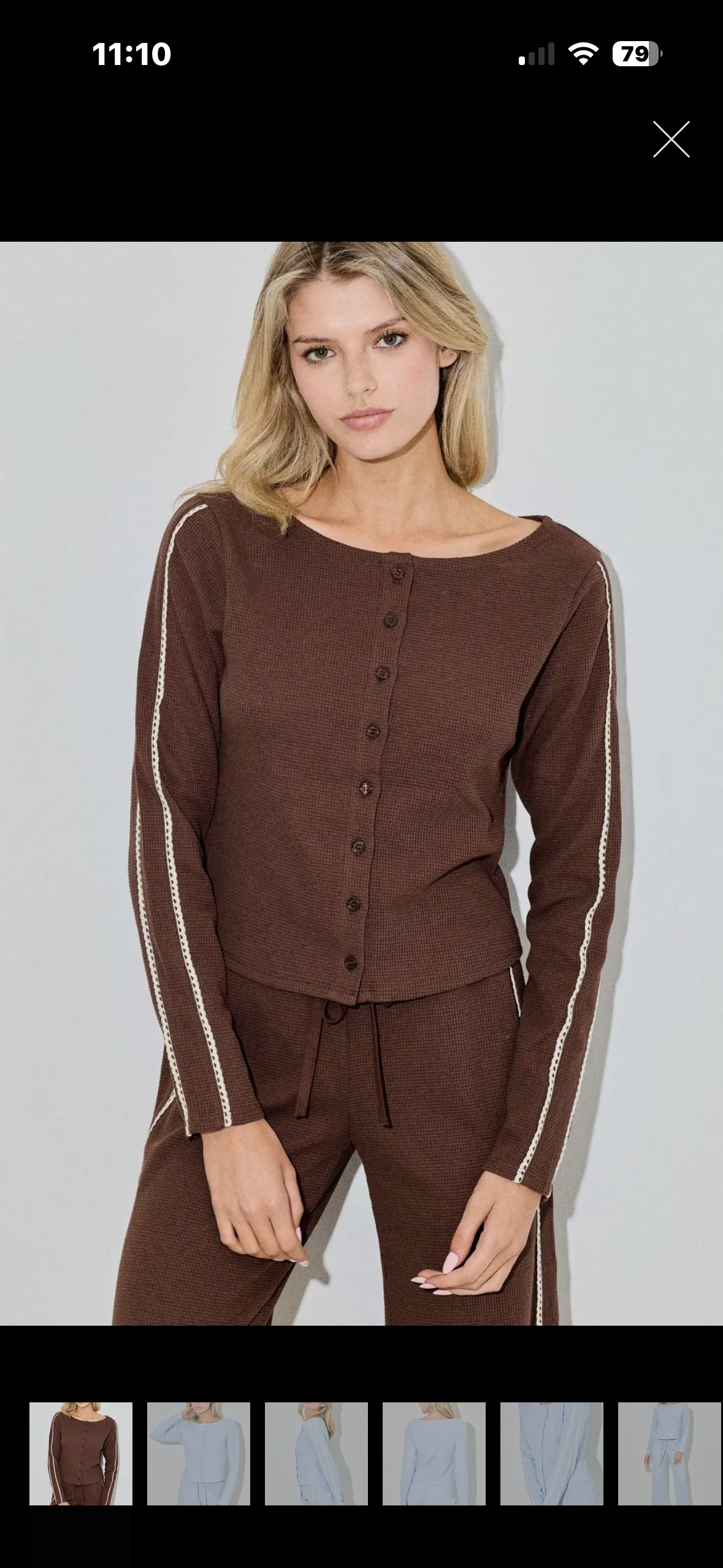 brown waffle long sleeve