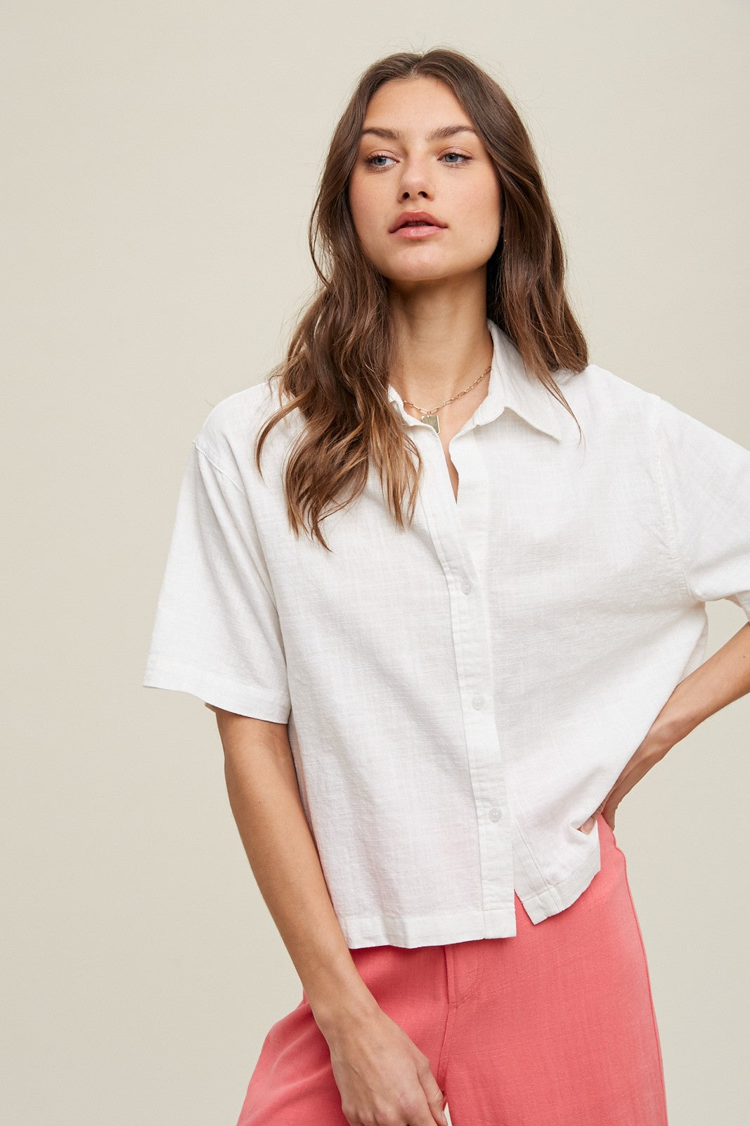 off white linen top