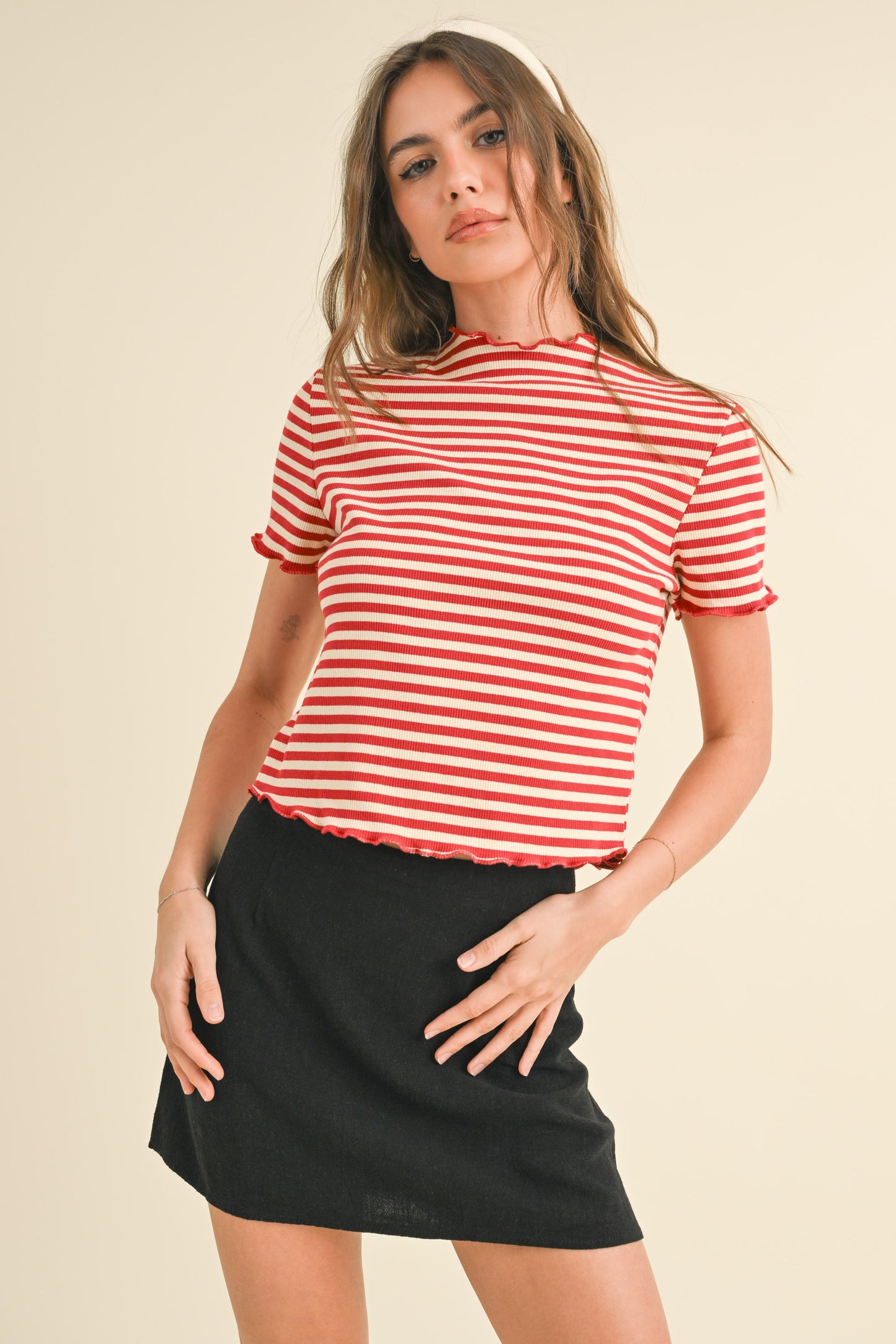 red striped baby tee